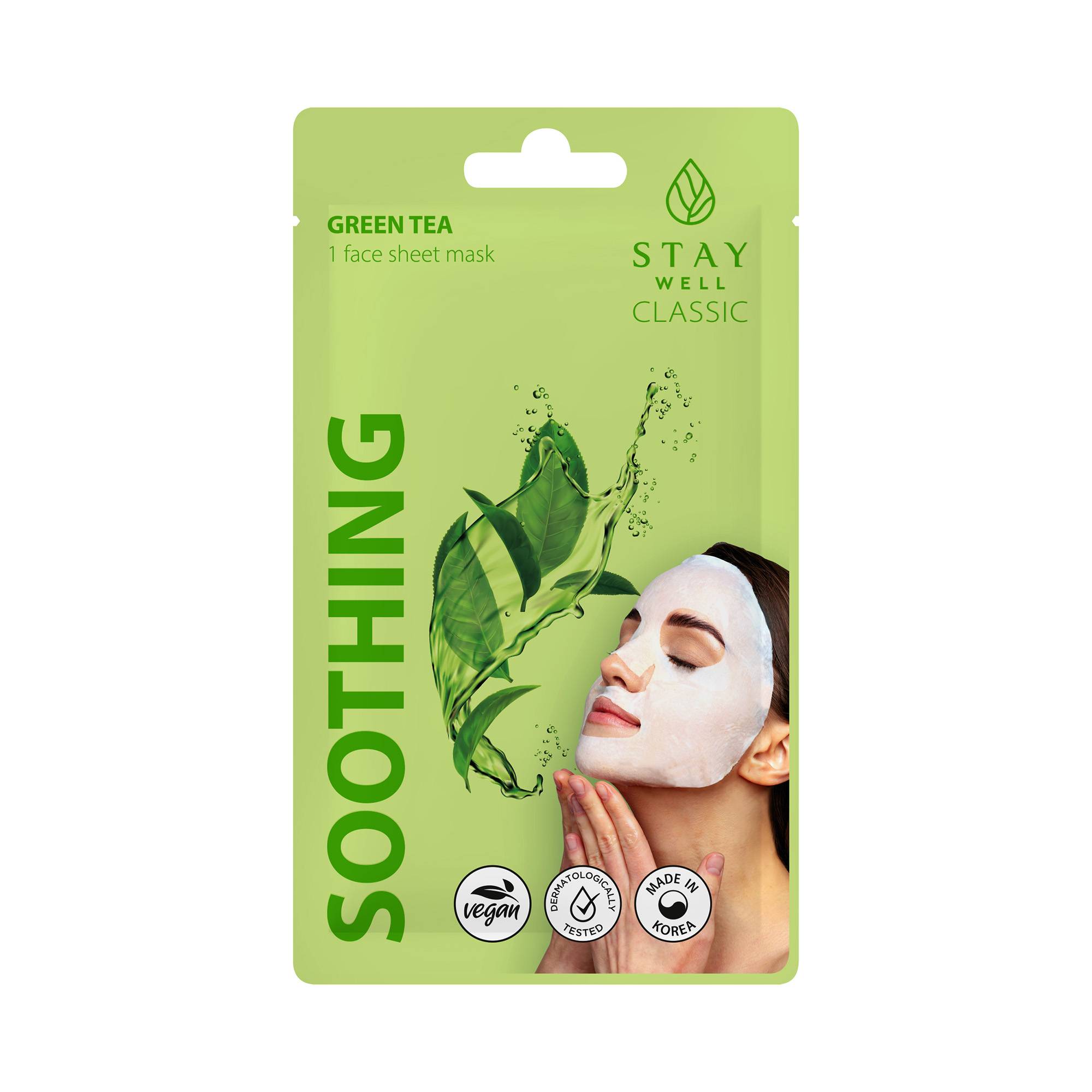 Masque visage Green Tea – apaisant, antioxydant, éclat naturel de la marque Stay Well Contenance 22g - 1