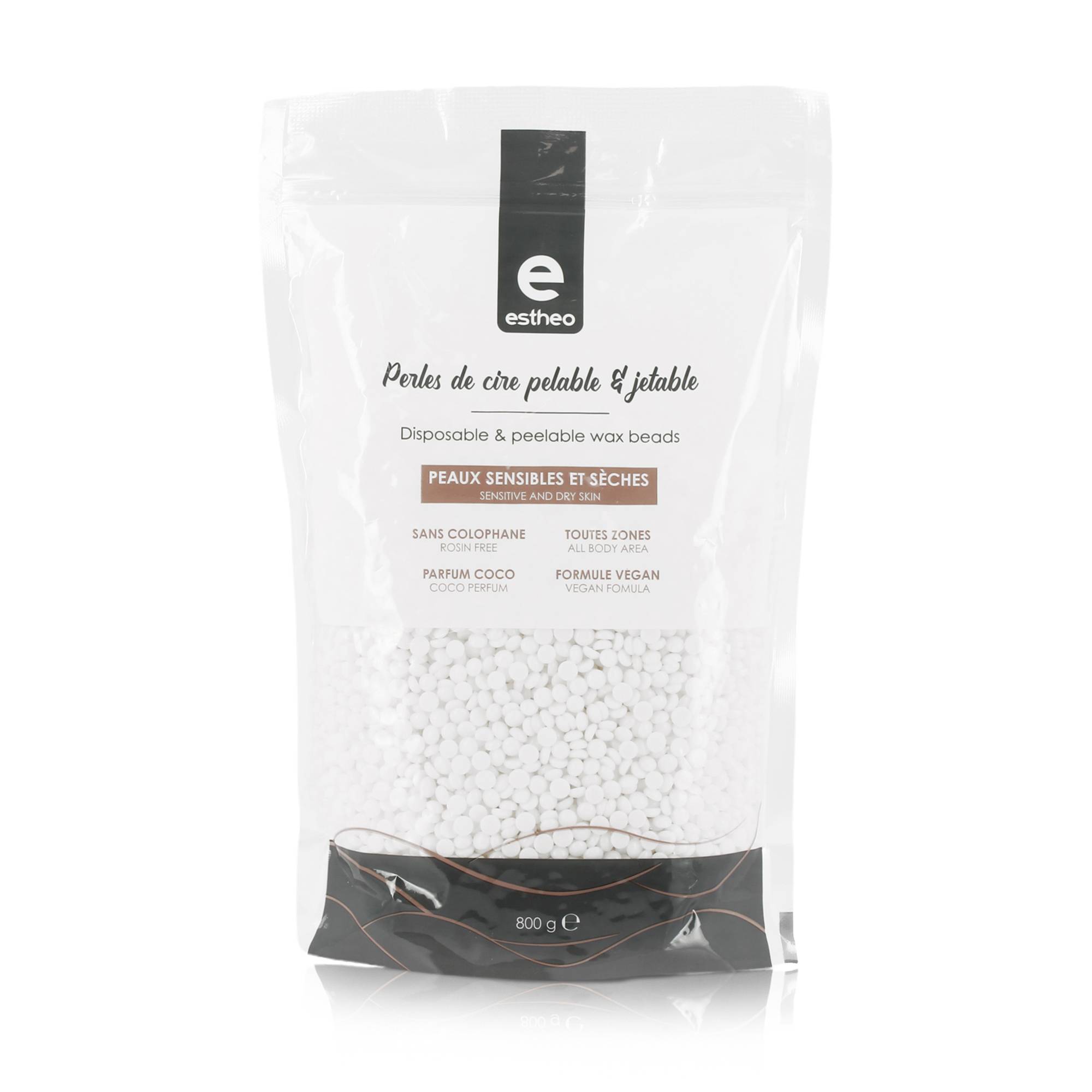 Perles de cire pelable Coco sans colophane - jetable de la marque Estheo Contenance 800g - 1
