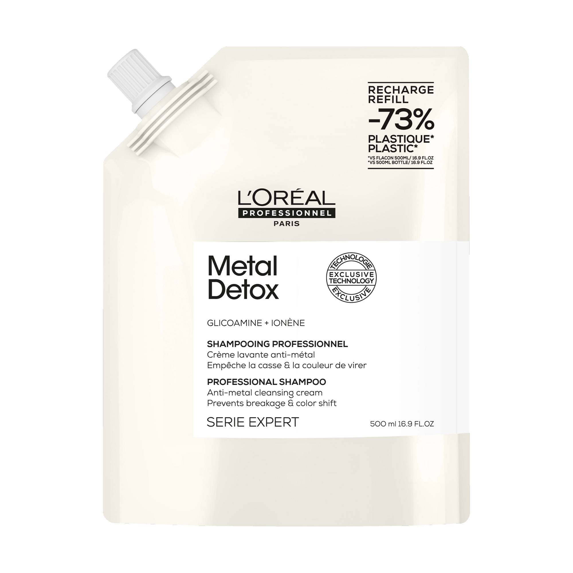 Eco-recharge shampoing purifiant Anti-Métal Metal Detox de la marque L'Oréal Professionnel Contenance 500ml - 1