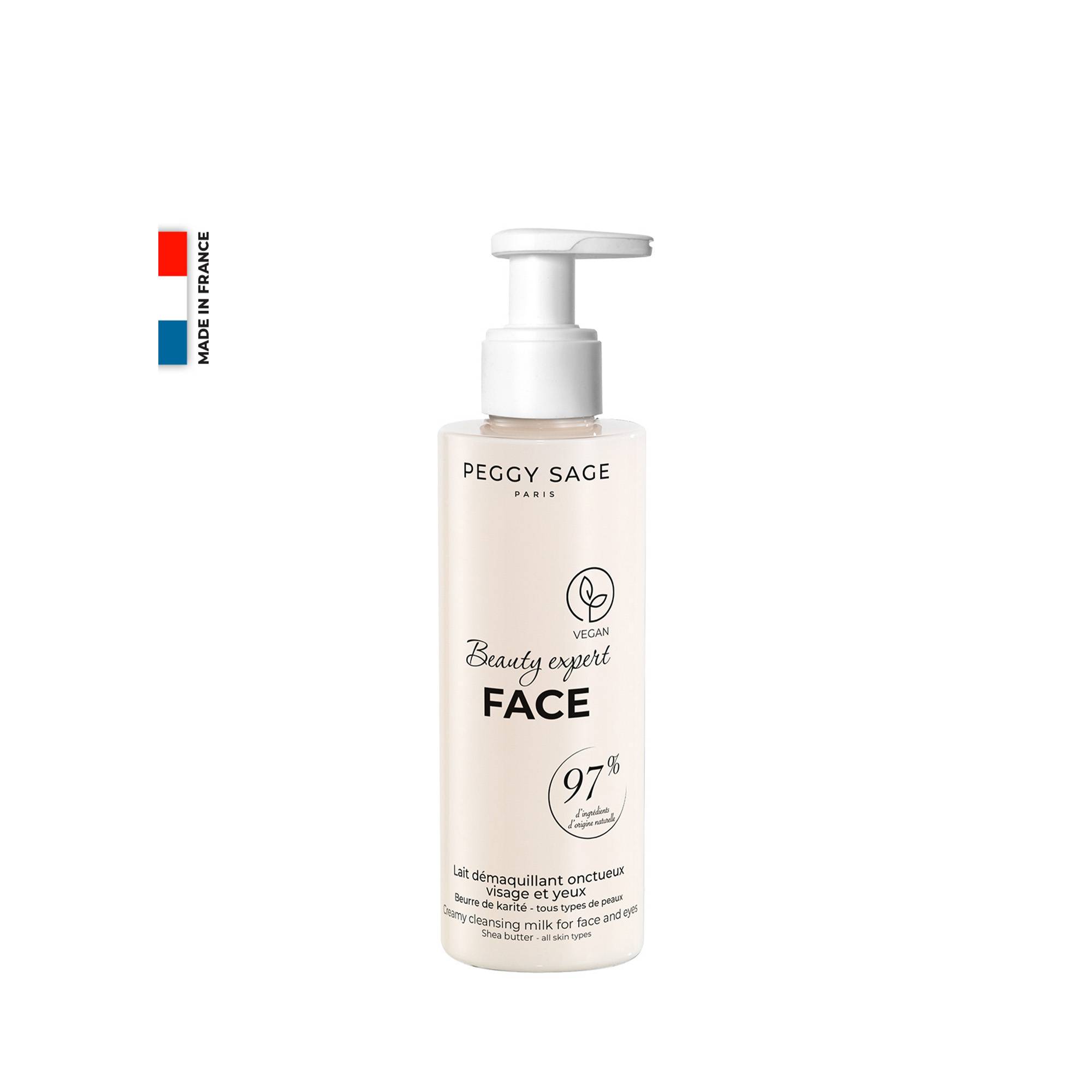 Lait démaquillant visage et yeux – douceur, hydratation, confort de la marque Peggy Sage Contenance 200ml - 1