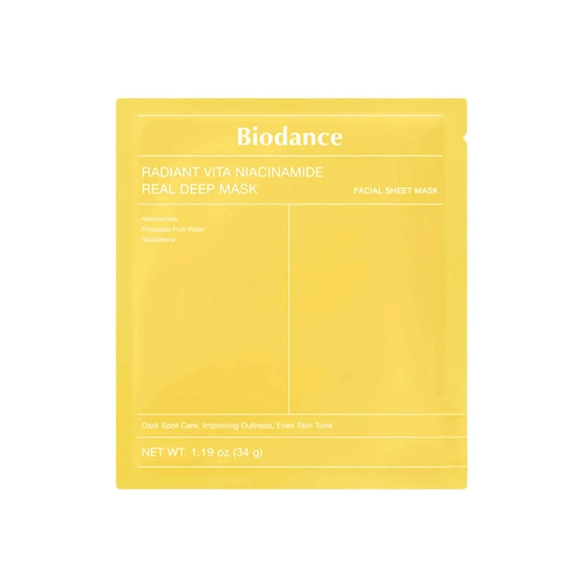 Masque visage Radiant Vita Niacinamide – éclat, uniformité, éclat vitaminé de la marque Biodance Contenance 34ml - 1