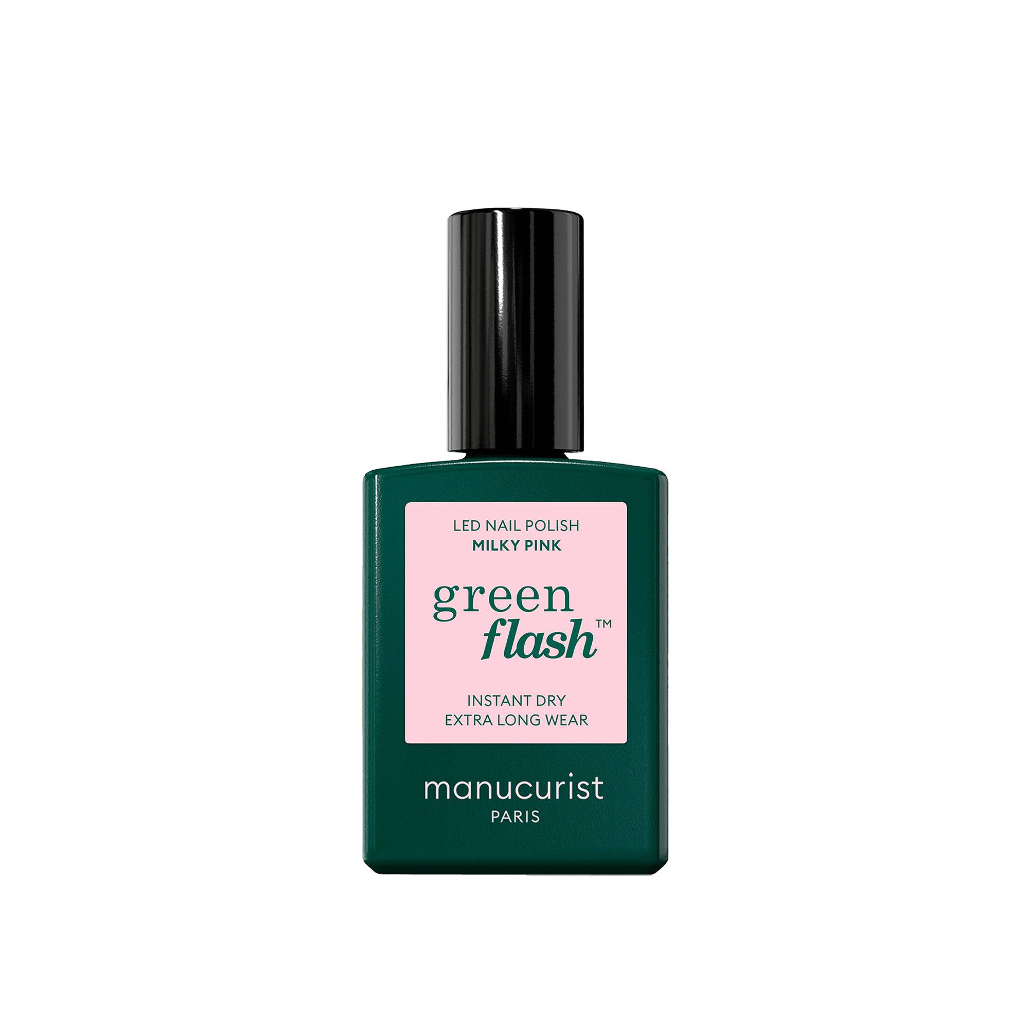 Vernis semi-permanent Green Flash Milky Pink de la marque Manucurist Contenance 15g - 1