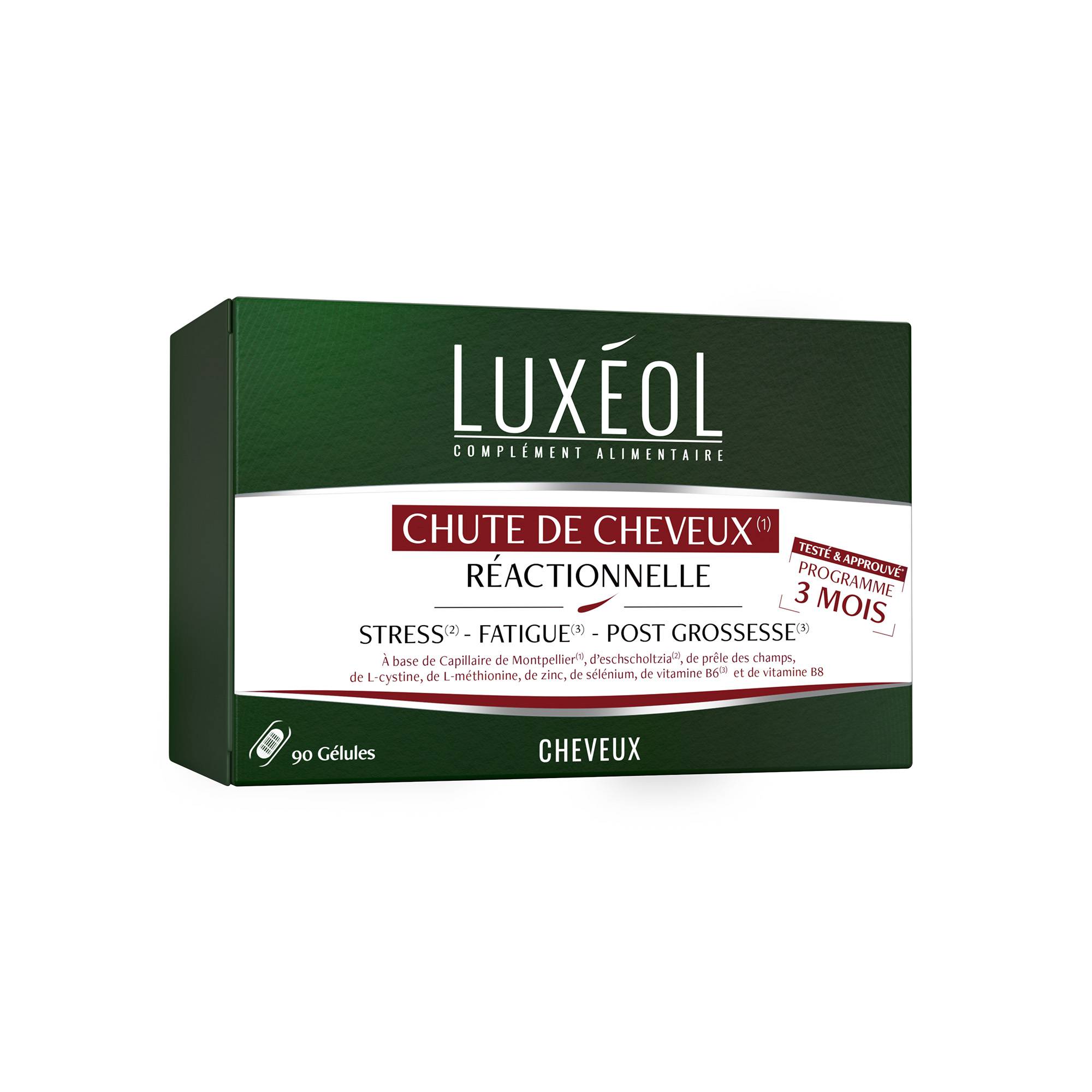 Complément alimentaire chute de cheveux réactionnelle - 3 mois de la marque Luxéol Contenance 41g - 1