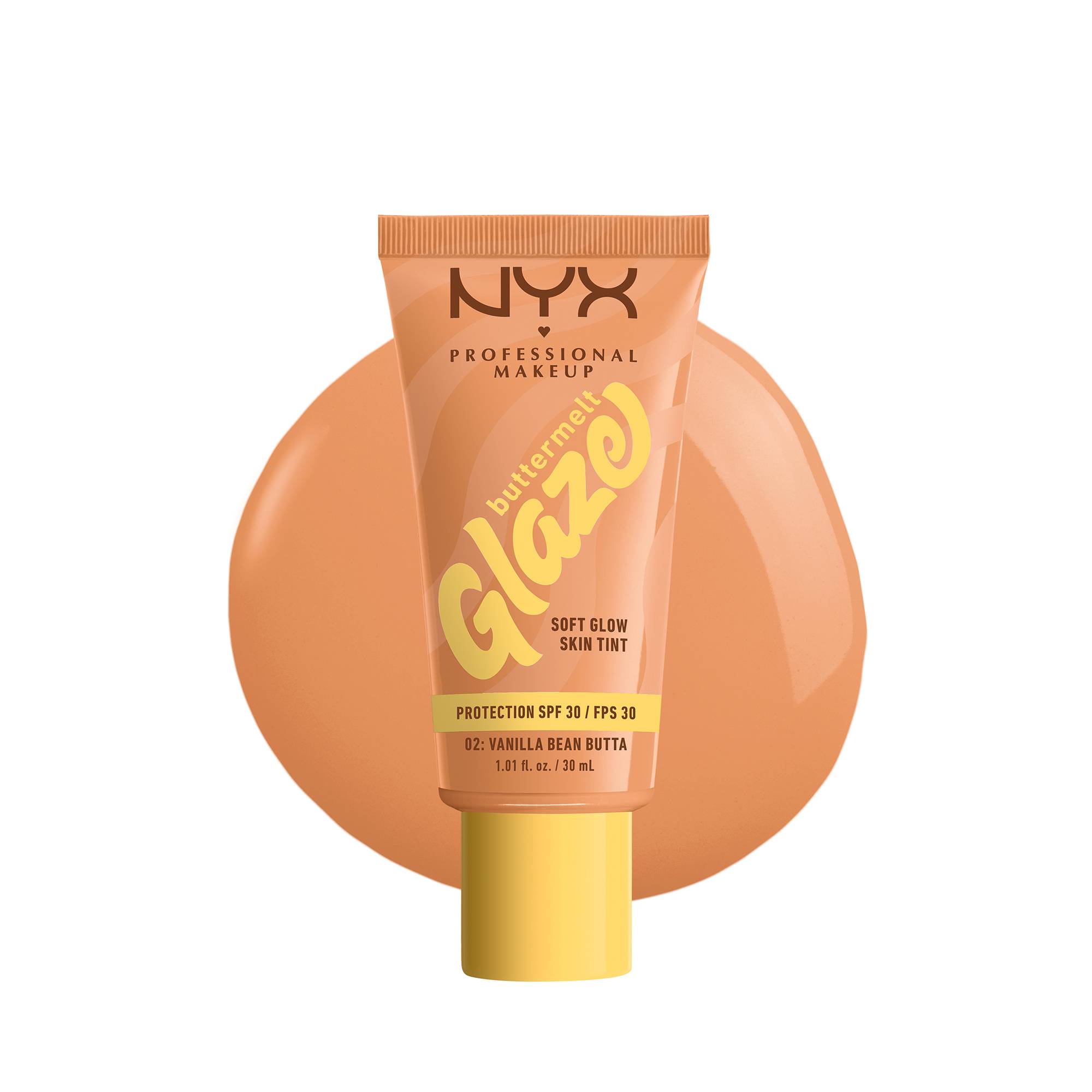 Fond de teint éclat lumineux Buttermelt Glaze - 02 Vanilla Bean Butta de la marque NYX Professional Makeup Contenance 30ml - 1