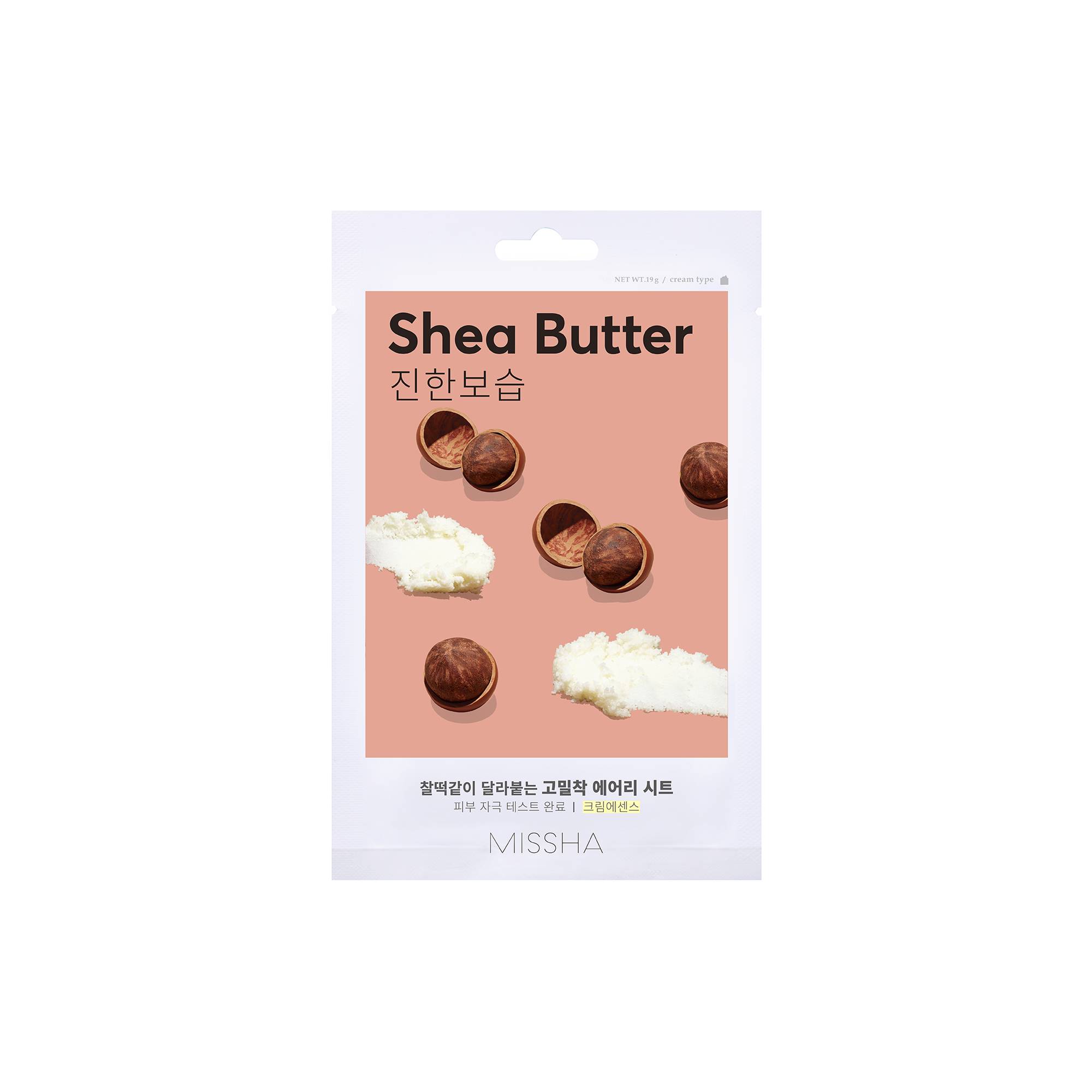 Masque tissu nourrissant Shea Butter – nutrition, confort, réparation de la marque Missha Contenance 19g - 1