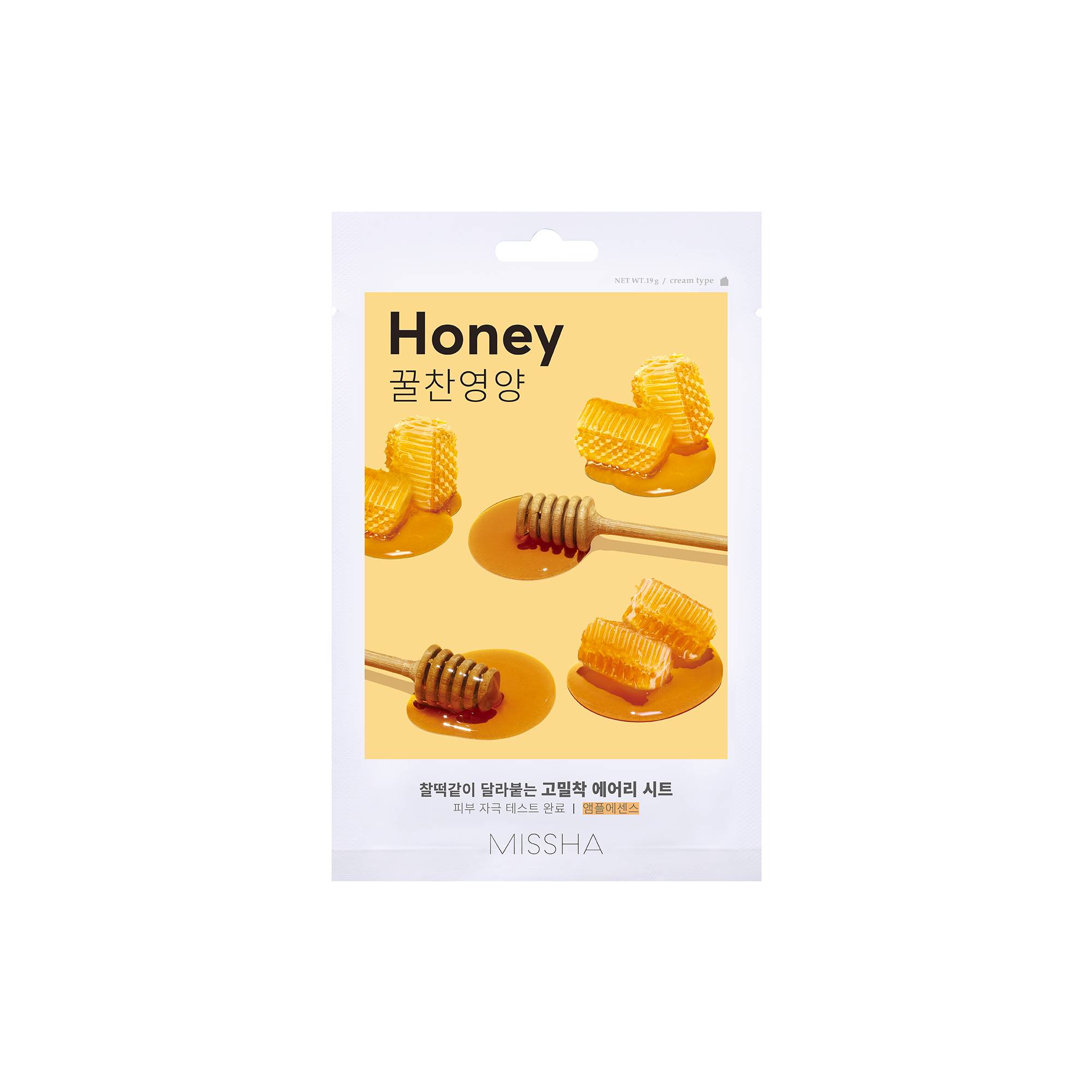 Masque tissu éclat Honey – nutrition, éclat, revitalisation de la marque Missha Contenance 19g - 1