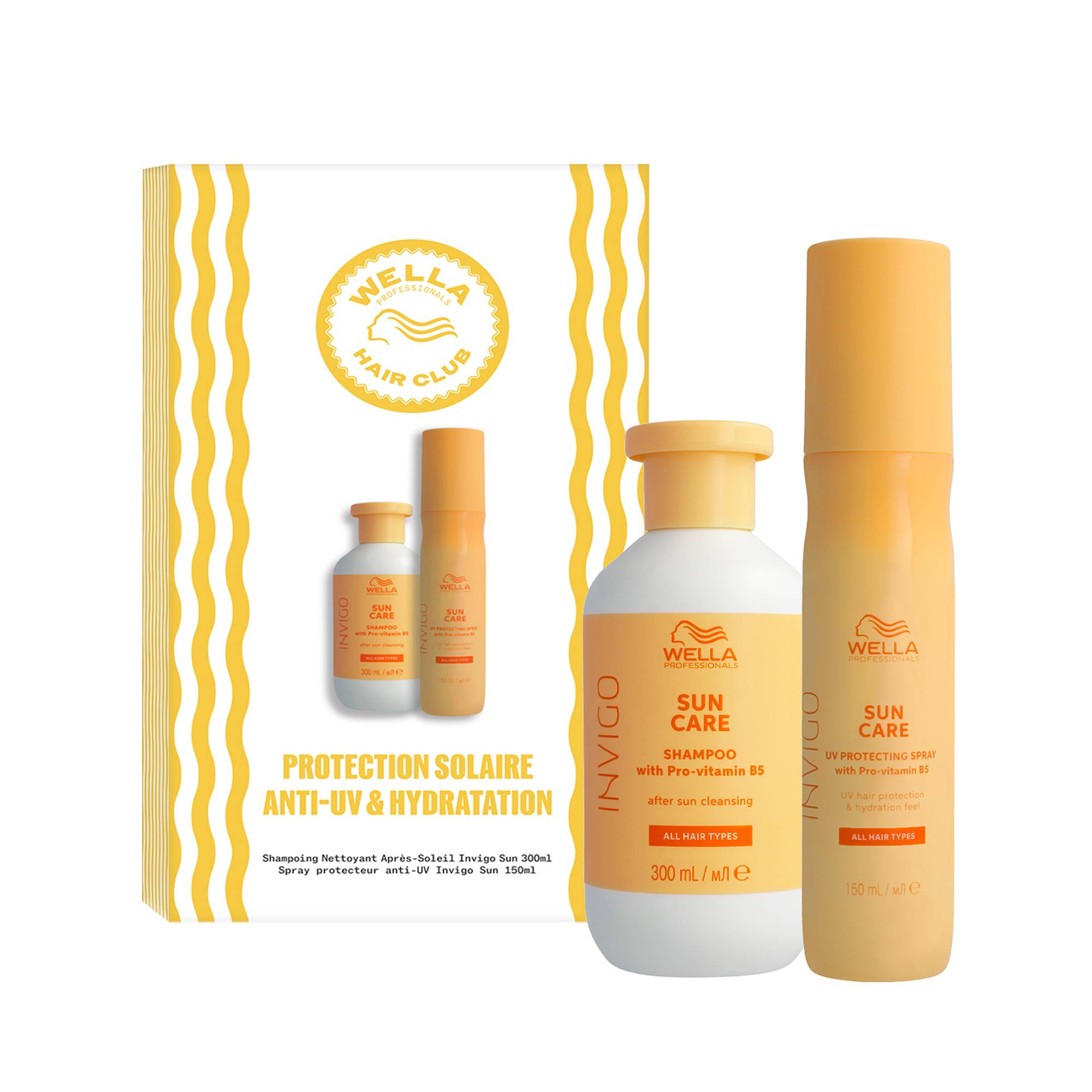 Coffret protection solaire Invigo Sun Care, shampoing & spray anti-UV de la marque Wella Professionals Contenance 450ml - 1