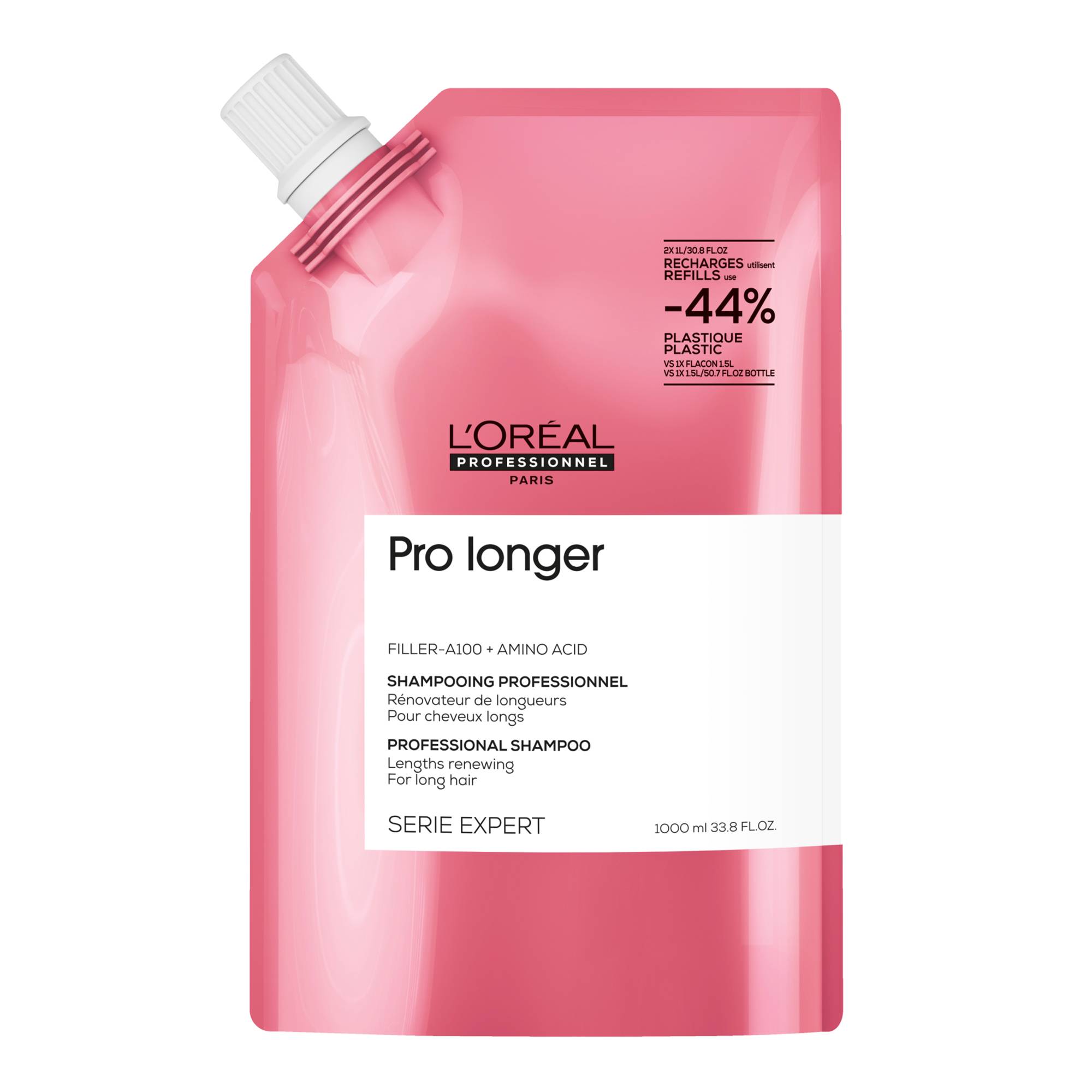 Shampooing professionnel Pro Longer – rénovation des longueurs de la marque L'Oréal Professionnel Contenance 1000ml - 1