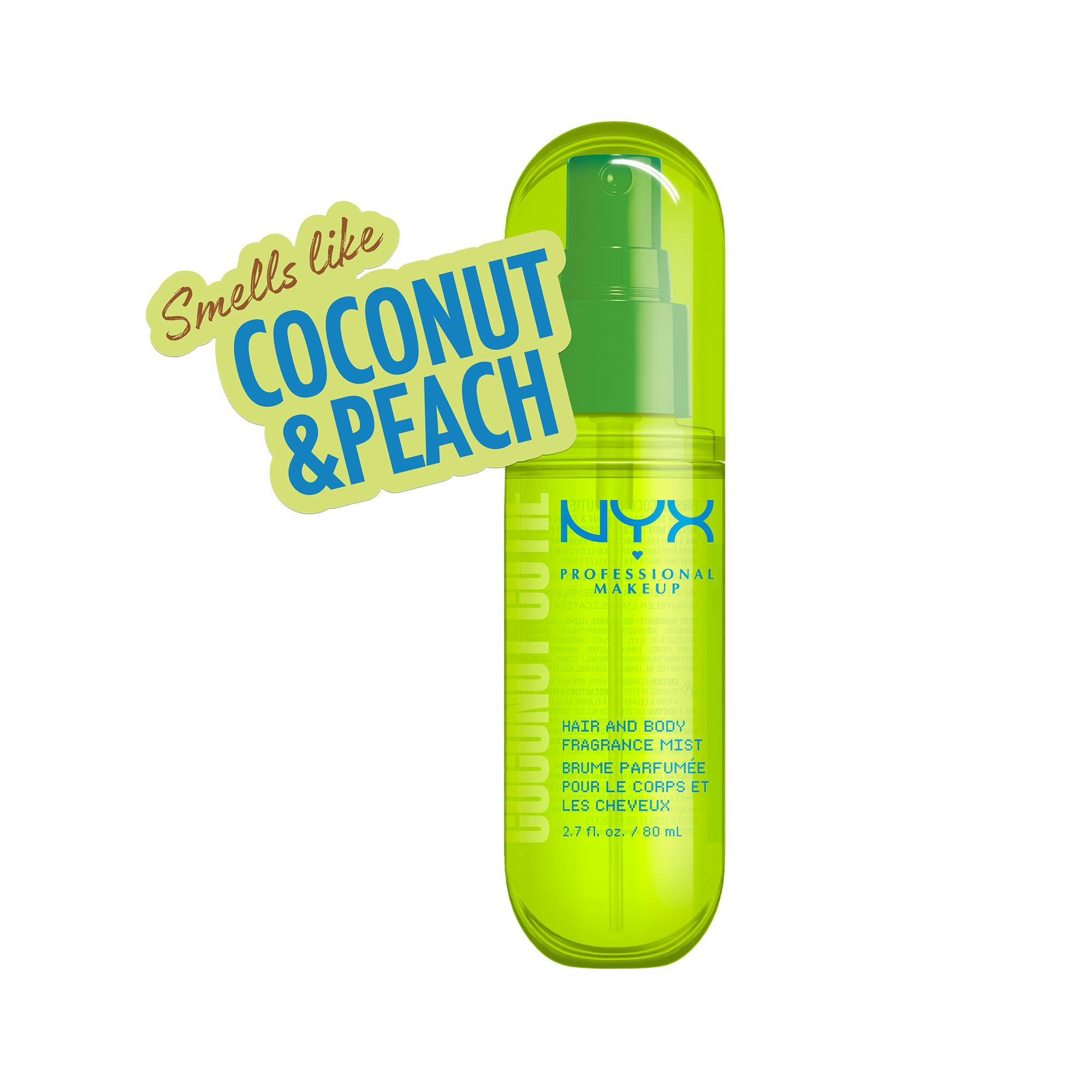 Brume parfumée Fat Oil Body Coconut Cutie – nuage tropical, format nomade de la marque NYX Professional Makeup Contenance 80ml - 1