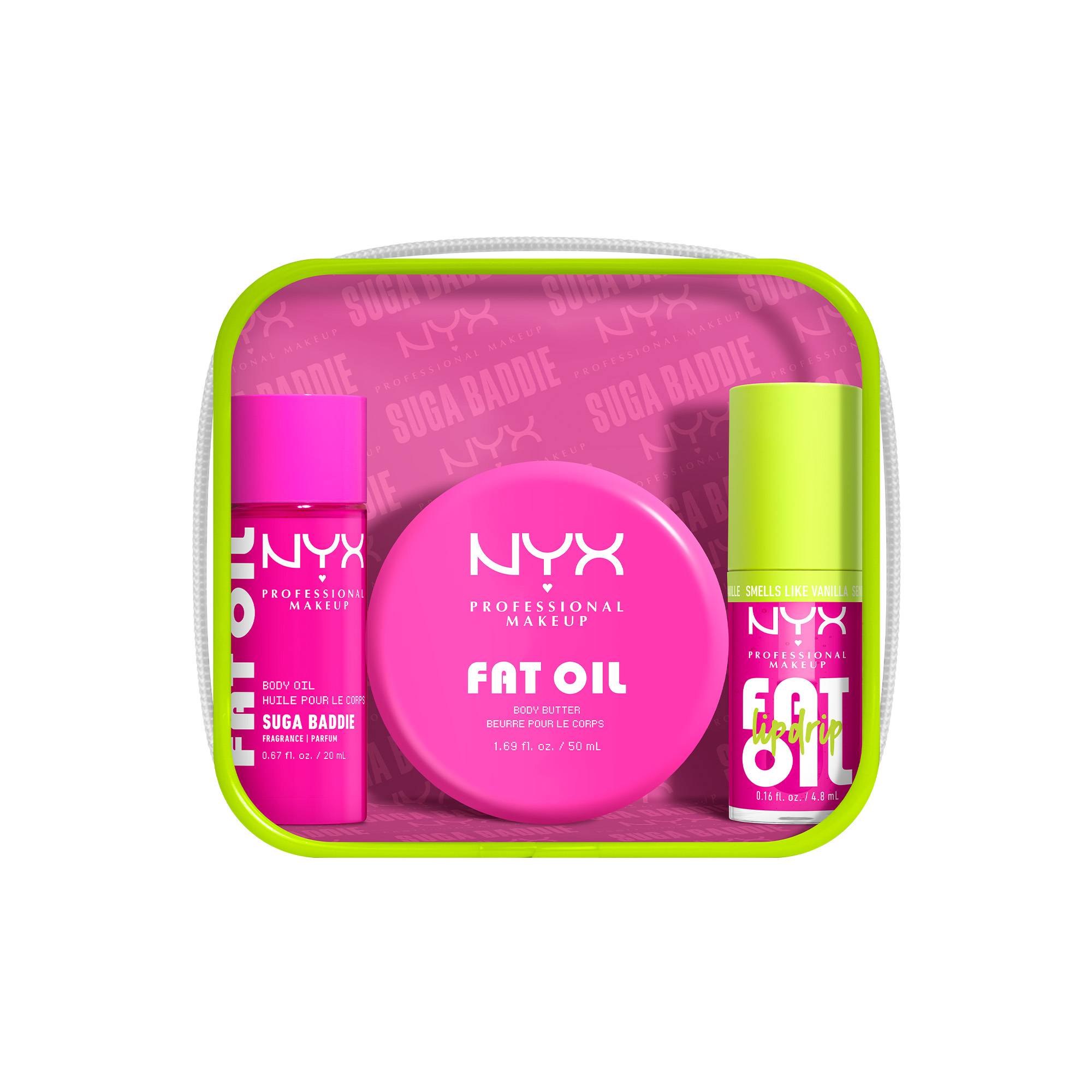 Coffret corps & lèvres Fat Oil Body Suga Baddie – minis, hydration & éclat de la marque NYX Professional Makeup - 1