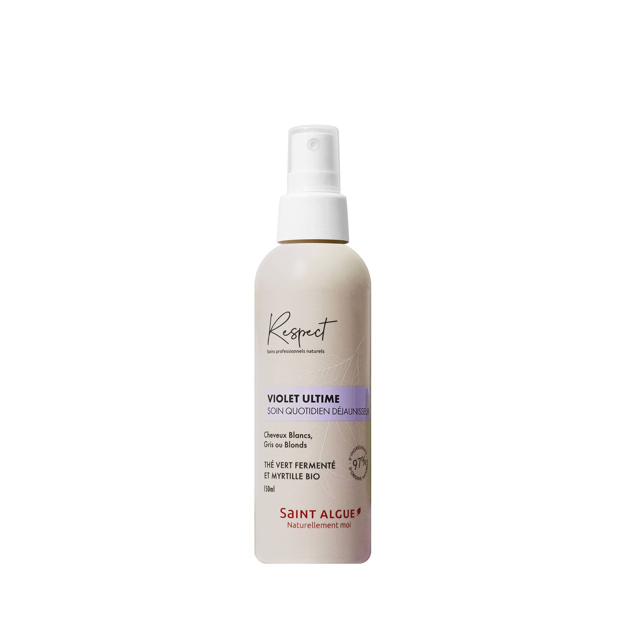 Soin Quotidien Déjaunisseur Violet Ultime – hydratation, neutralisation et éclat de la marque Saint Algue Contenance 150ml - 1