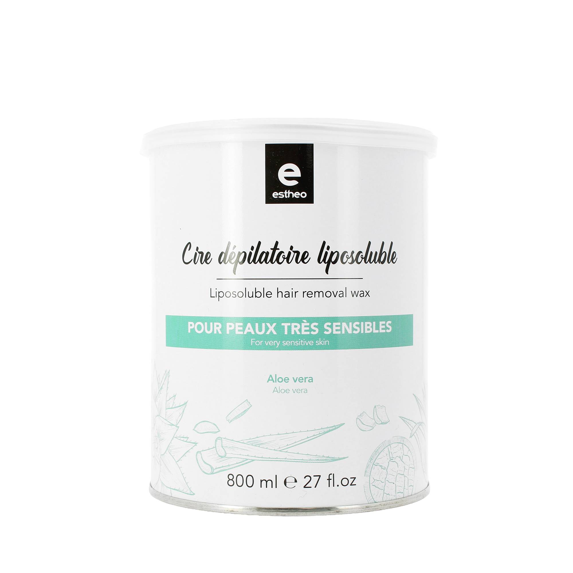 Pot de cire dépilatoire liposoluble Aloe Vera de la marque Estheo Contenance 800ml - 1