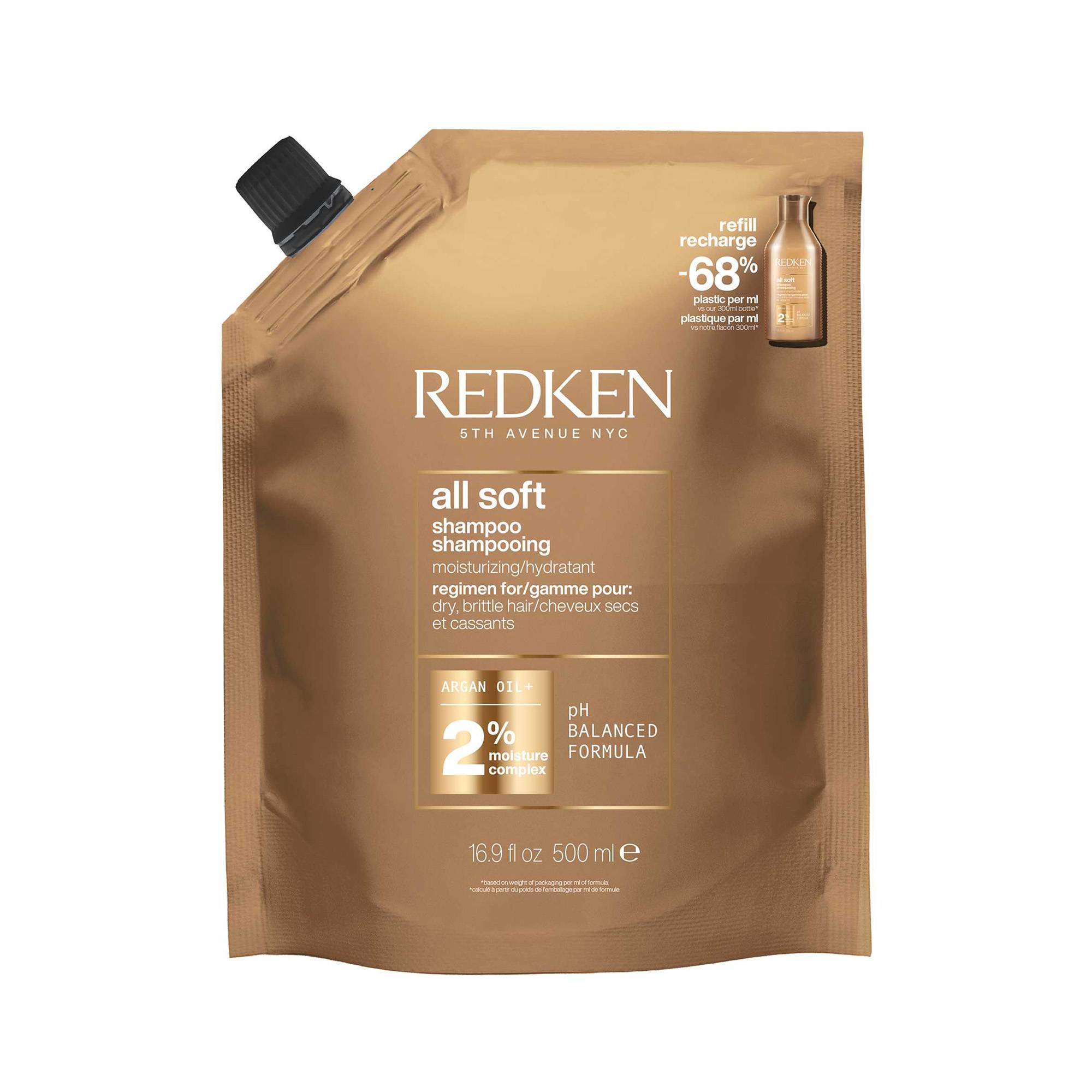 Recharge Shampoing All Soft – Hydratation et nutrition des cheveux secs de la marque Redken Contenance 500ml - 1