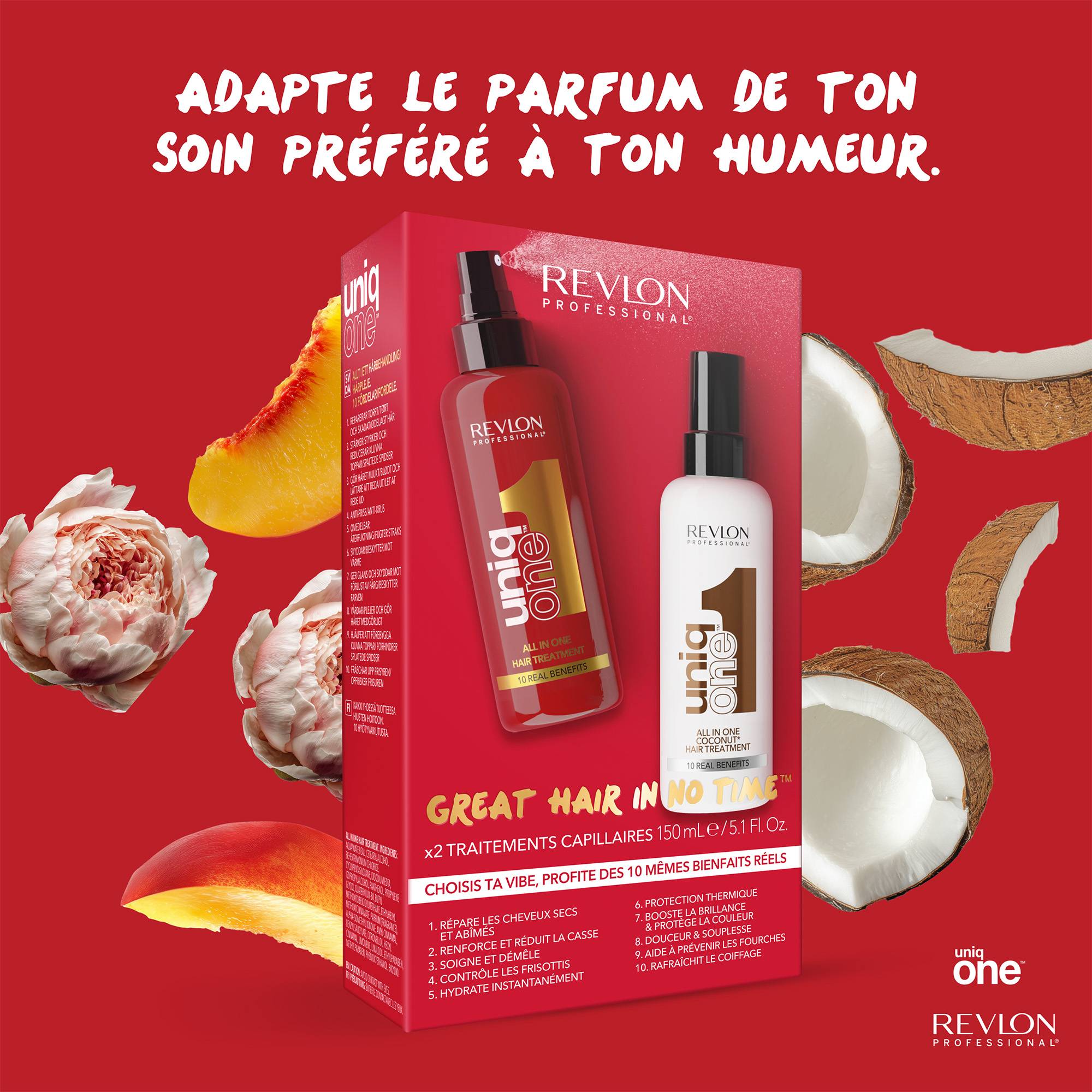 Coffret duo Masque Spray 10-en-1 UniqOne™ – soin classique & exotique de la marque Revlon Professional Contenance 300ml - 1