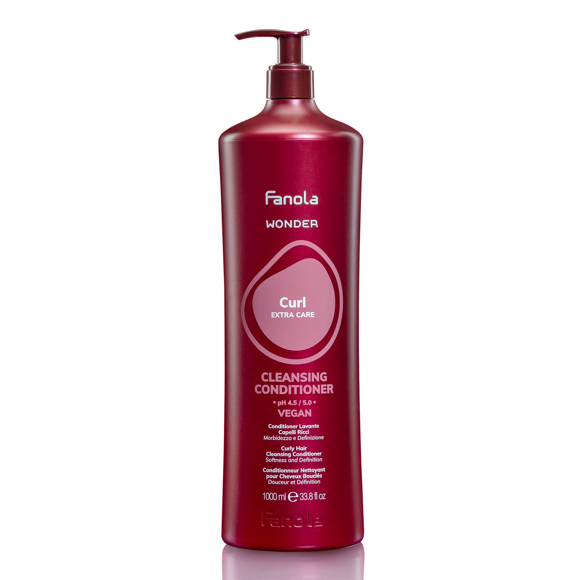 Crème nettoyante définition Wonder Curl - cheveux bouclés et ondulés de la marque Fanola Contenance 1000ml - 1