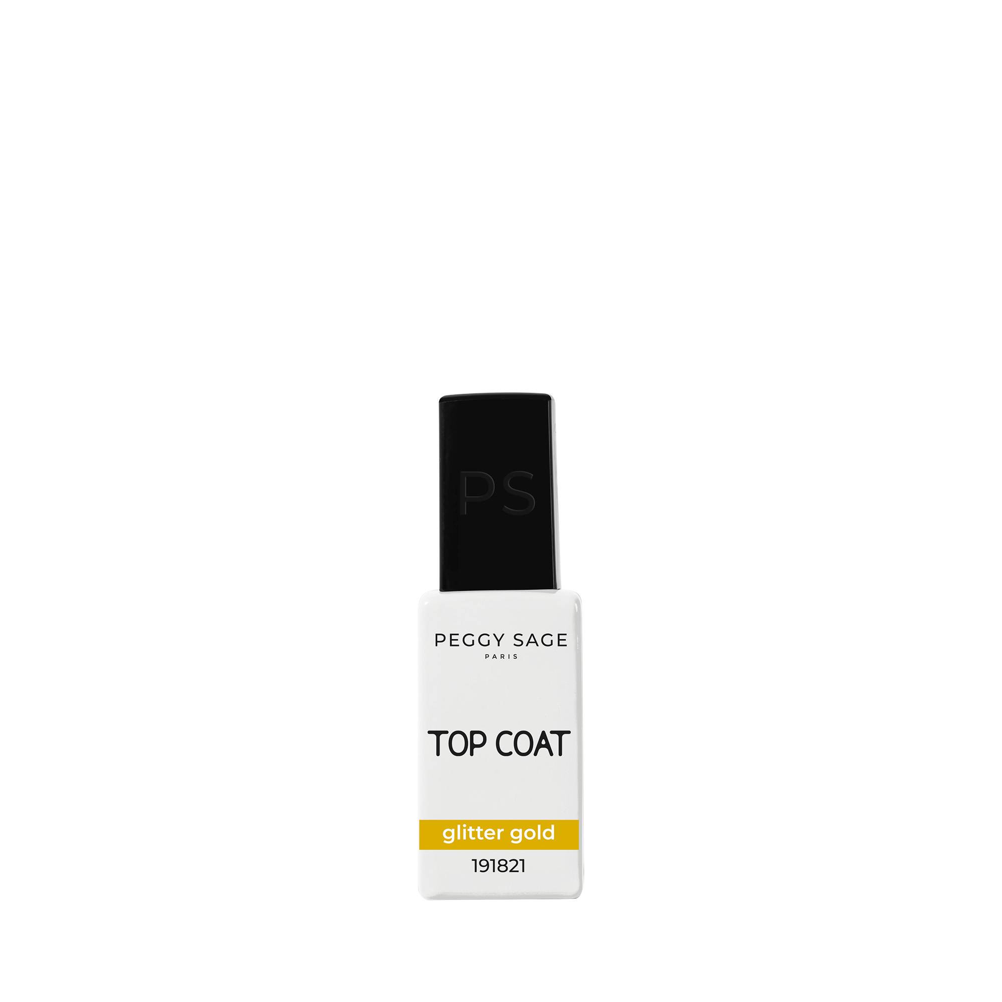 Top Coat glitter gold – protection, brillance, effet scintillant de la marque Peggy Sage Contenance 11ml - 1