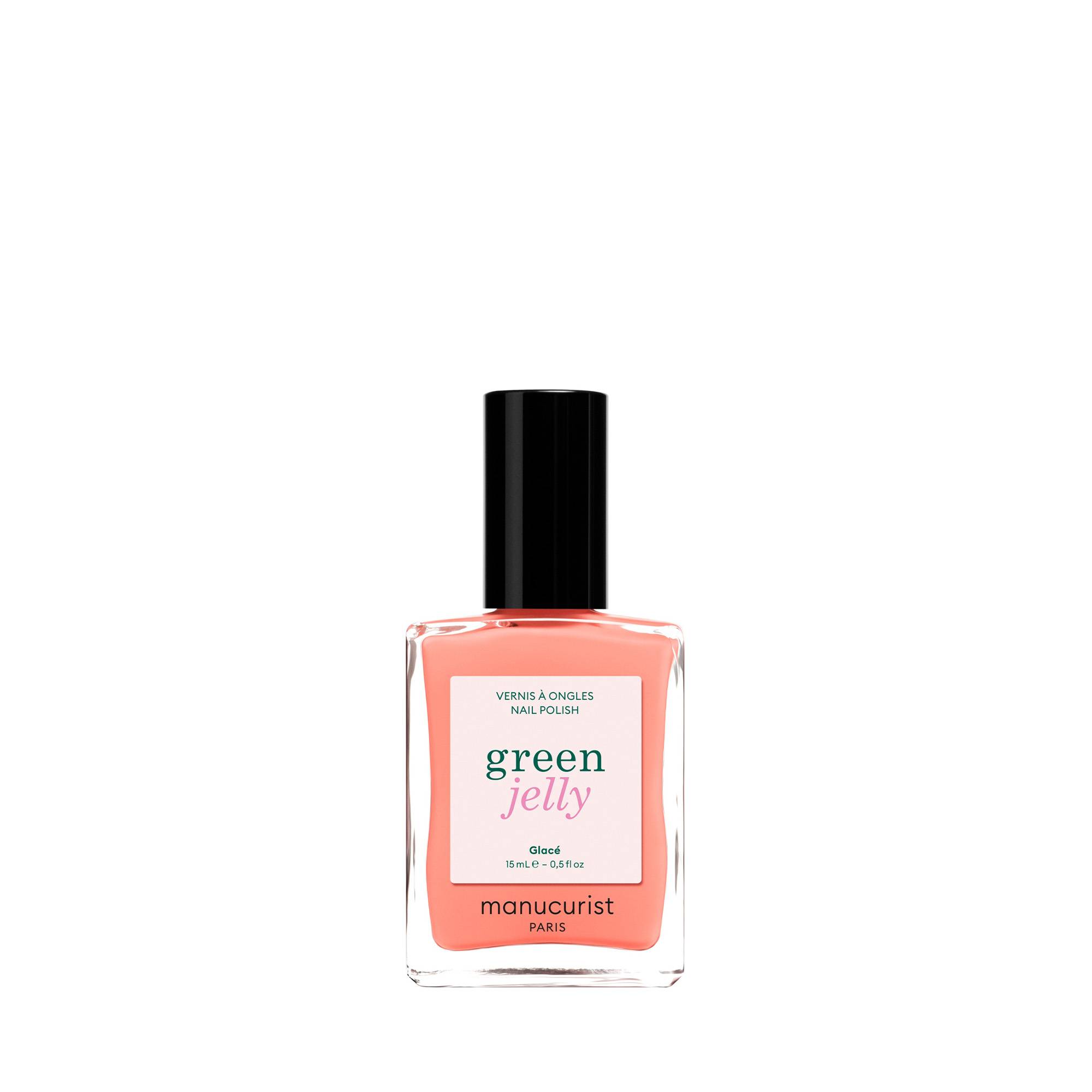 Vernis Green Jelly Glacé - Corail translucide, effet sirop modulable de la marque Manucurist Contenance 15ml - 1