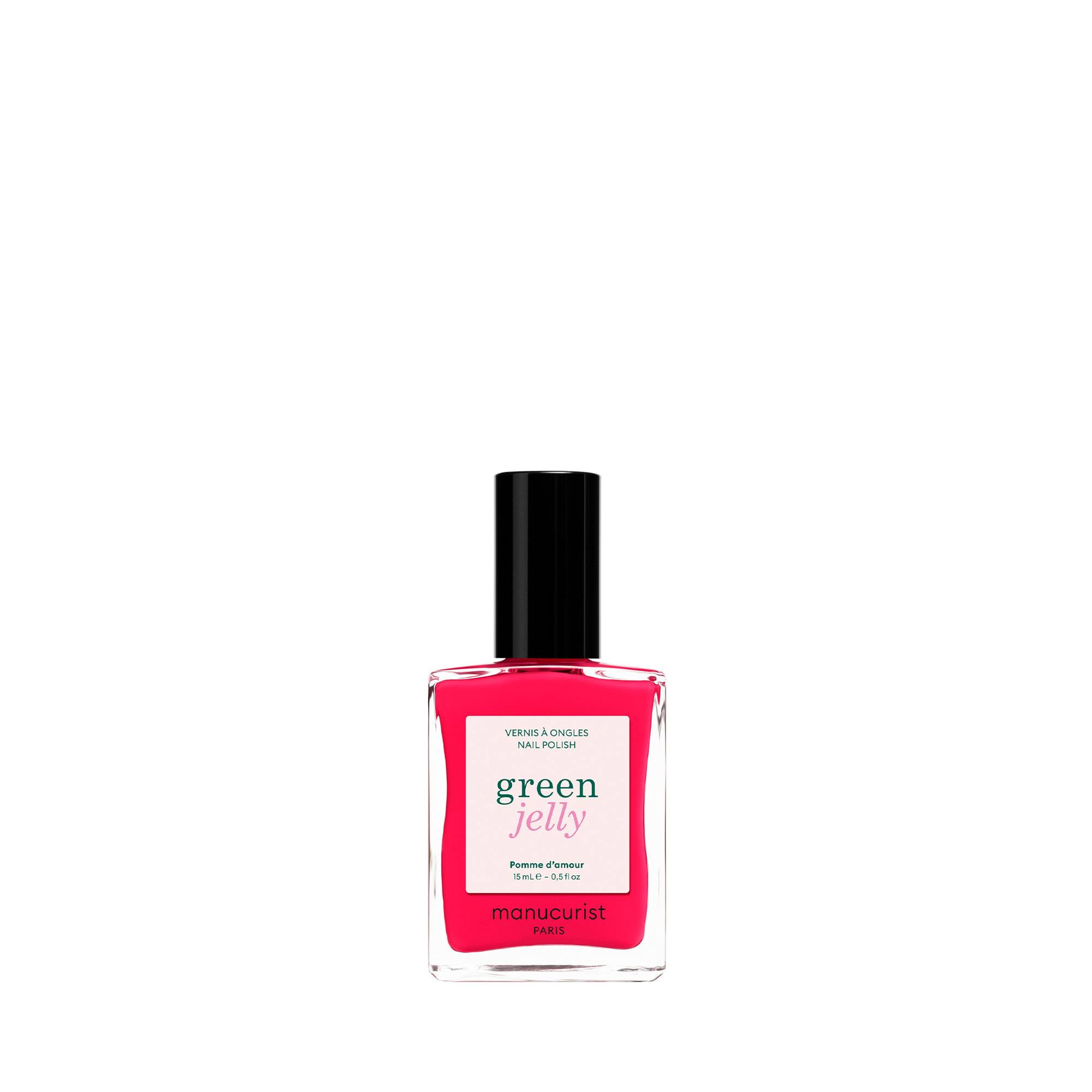Vernis Green Jelly Pomme d'Amour – rose framboise translucide, au fini glossy de la marque Manucurist - 1