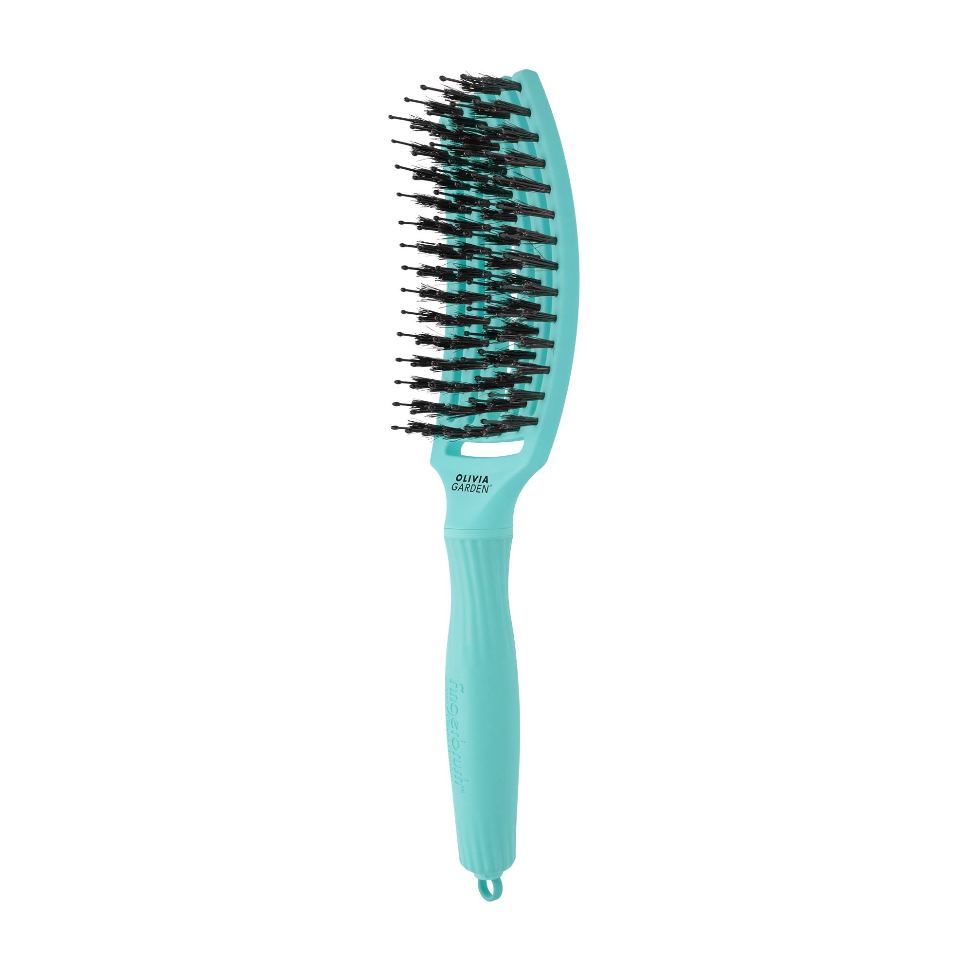 Brosse démêlante FingerBrush Iconic Boar & Nylon - Mint de la marque Olivia Garden - 1