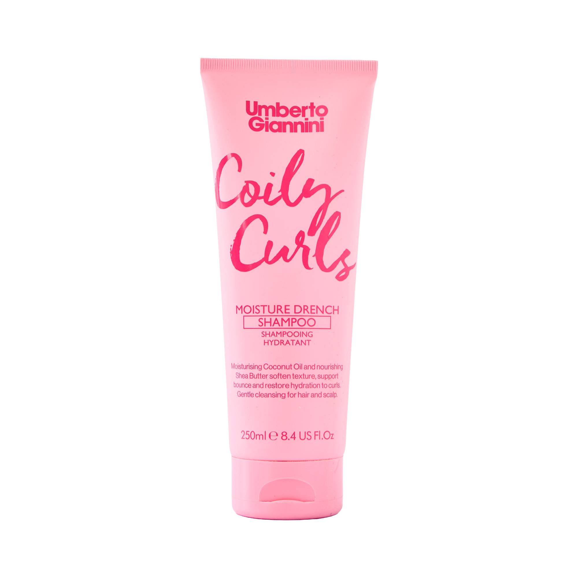 Shampoing hydratant sans sulfates Coily Curls – Hydratation, soin, antifrizz de la marque Umberto Giannini Contenance 250ml - 1