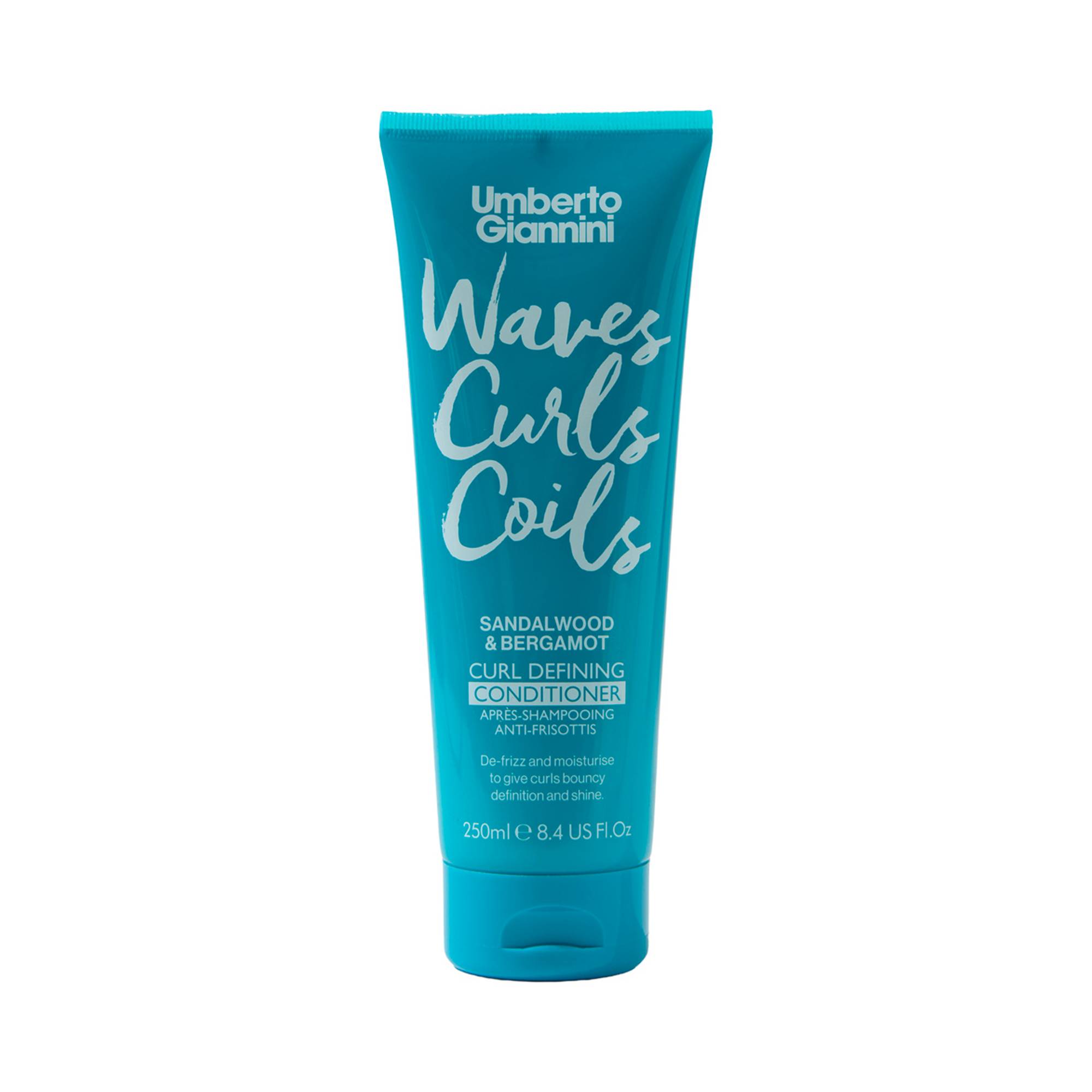 Après-shampoing anti-frisottis homme Waves Curls Coils – hydrate, définit de la marque Umberto Giannini Contenance 250ml - 1