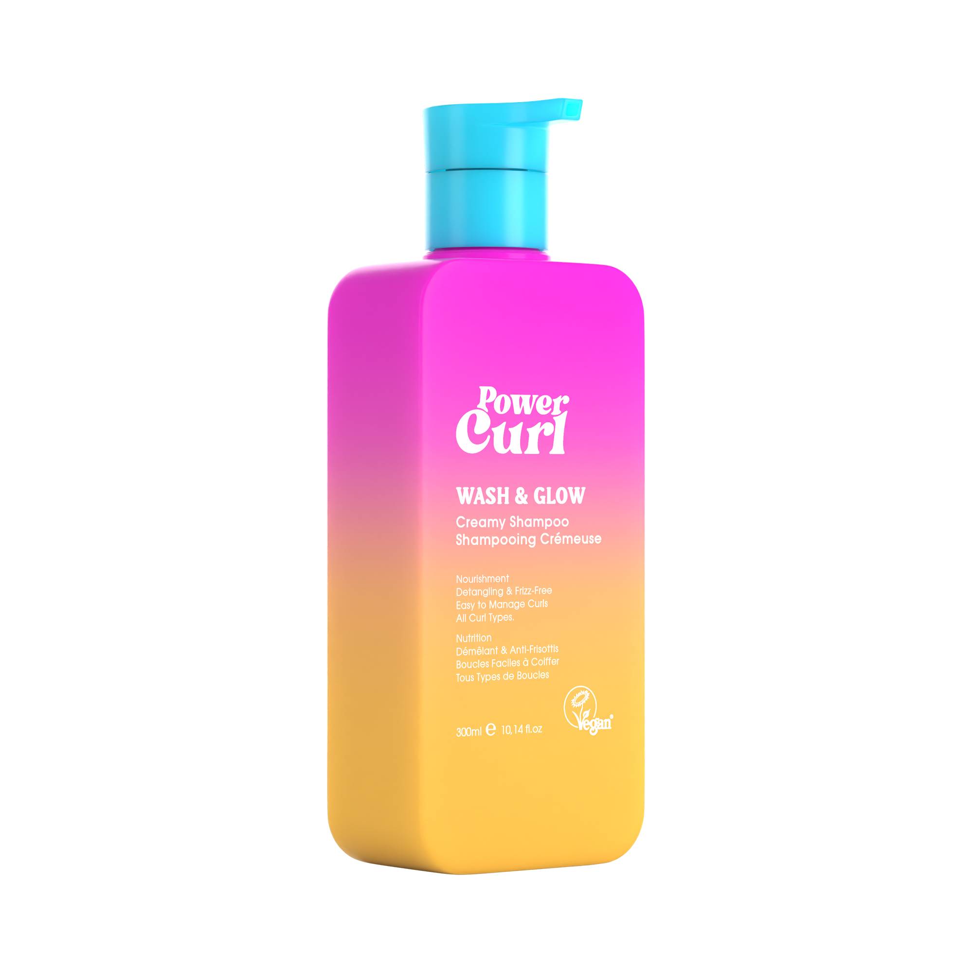 Shampoing Wash & Glow - Tous types de boucles de la marque Power Curl Contenance 300ml - 1