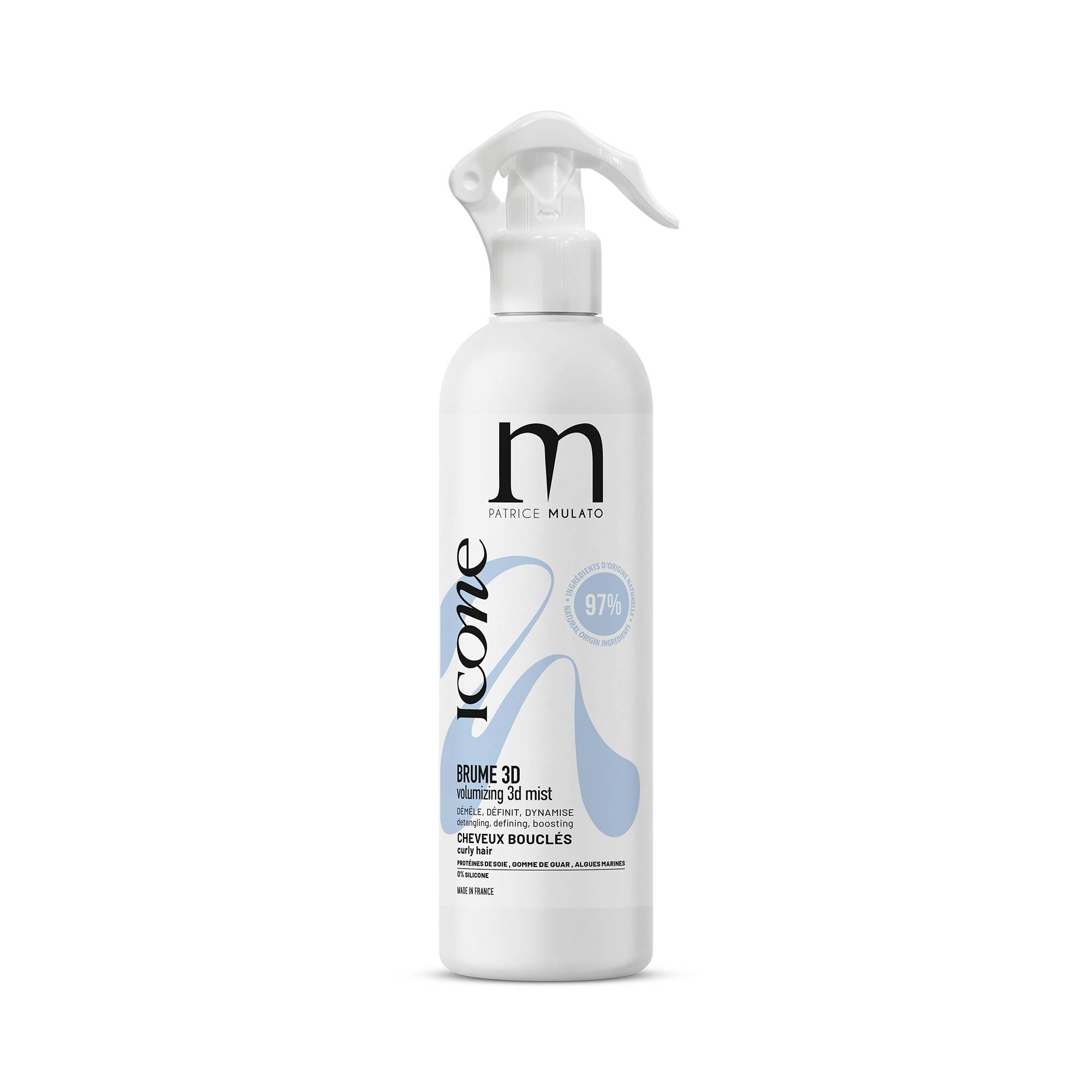 Brume volumisante 3D Icone - cheveux bouclés de la marque Mulato Contenance 300ml - 1