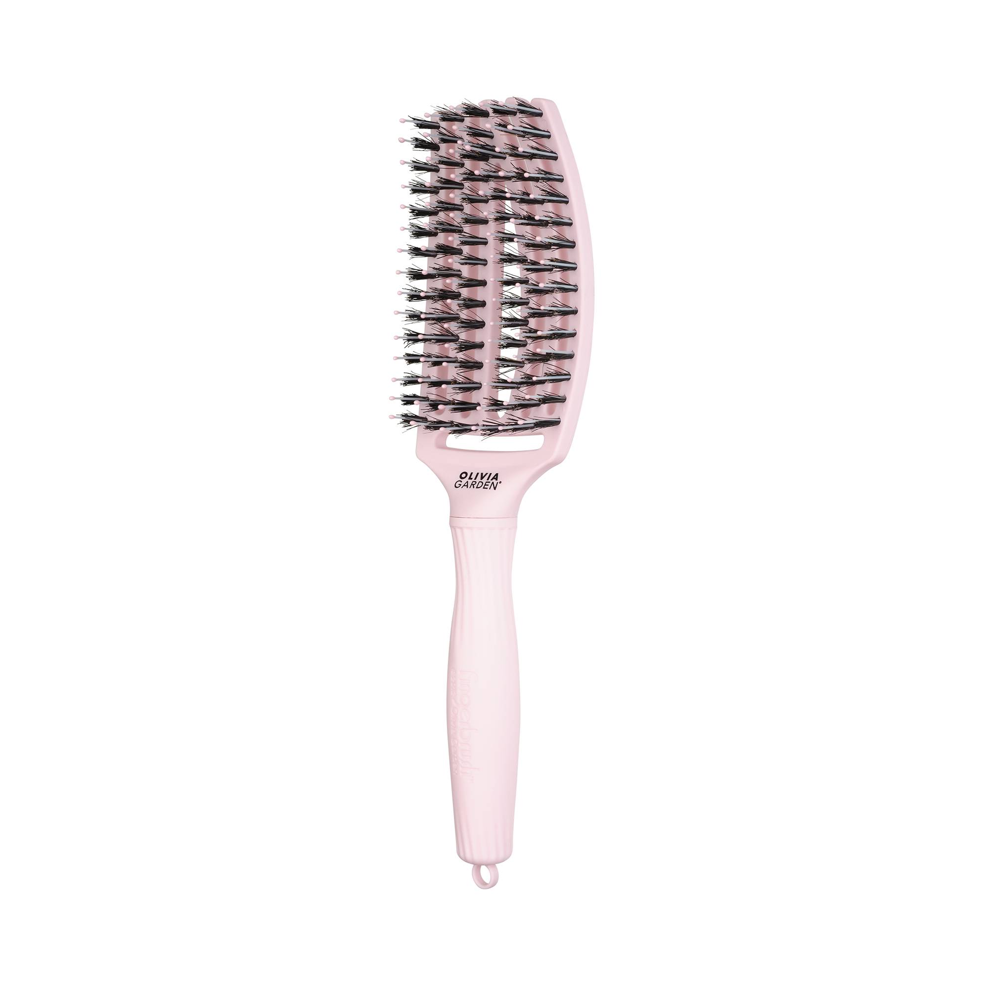 Fingerbrush brosse démêlante Iconic Boar & Nylon Pastel Pink de la marque Olivia Garden - 1