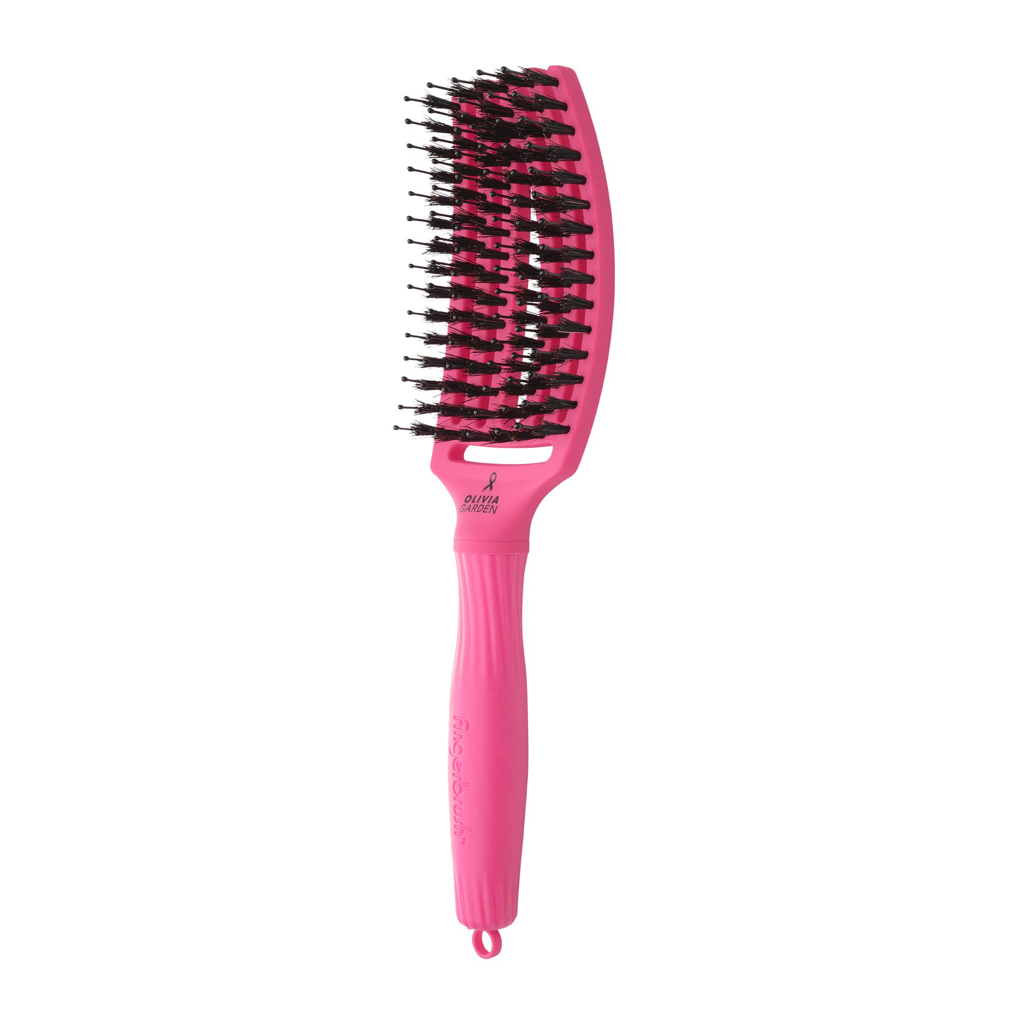 FingerBrush brosse démêlante Boar&Nylon Pink Ink - Think Pink 2026 de la marque Olivia Garden - 1