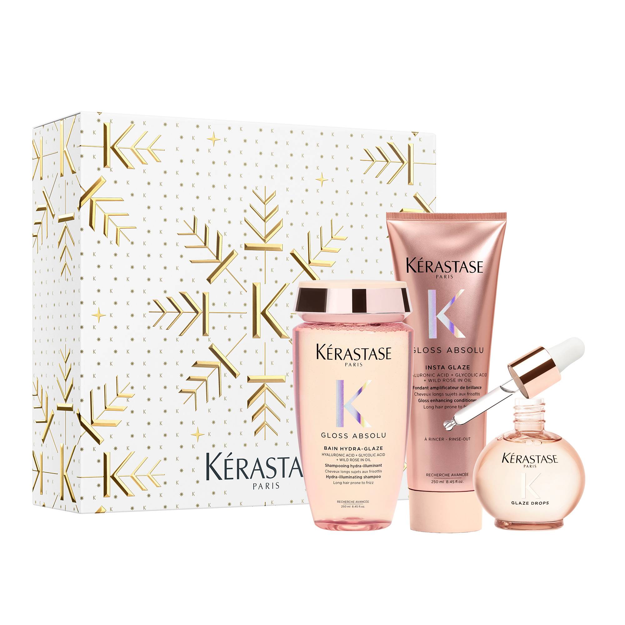 Coffret trio Gloss Absolu - bain, fondant et huile - hydratation et brillance de la marque Kerastase Contenance 545ml - 1
