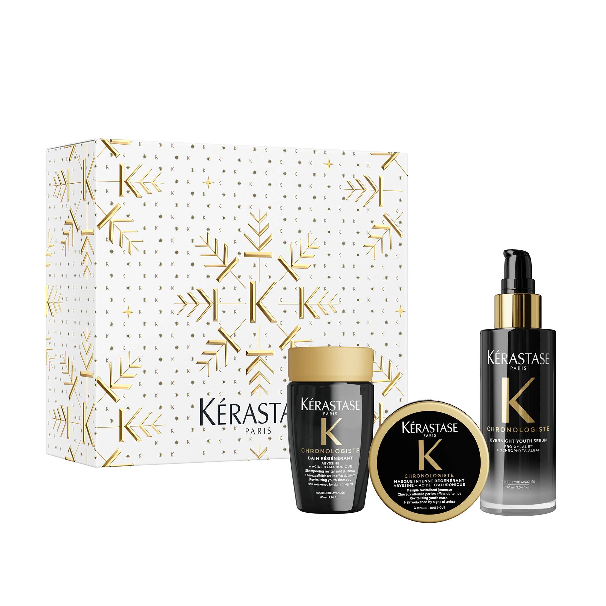 Coffret trio Chronologiste - bain, masque et sérum - régénération anti-âge de la marque Kerastase Contenance 245ml - 1