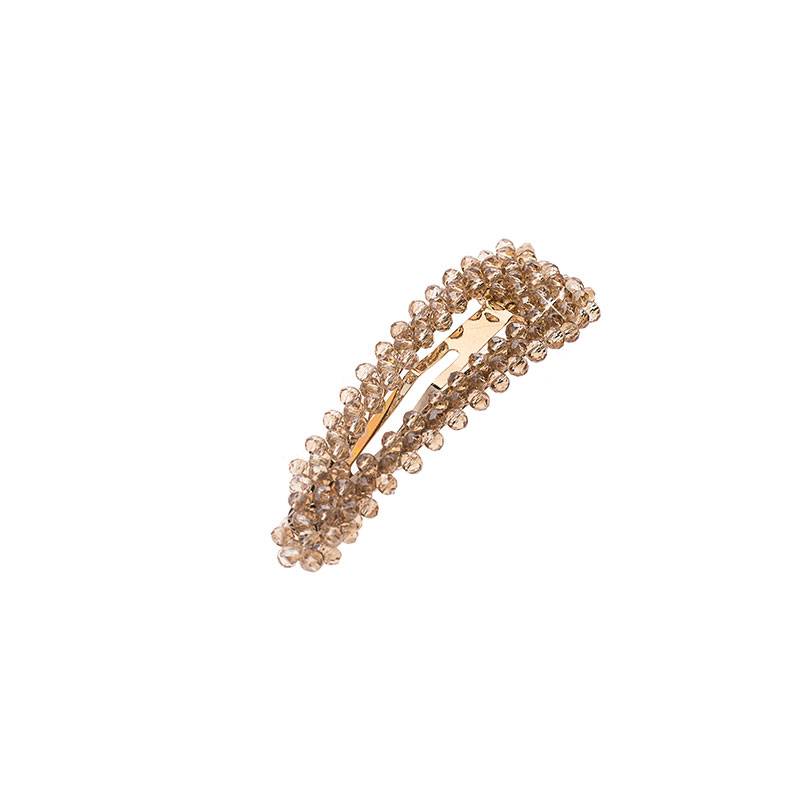 Barrette clic-clac Cristal véritable Beige de la marque - 1