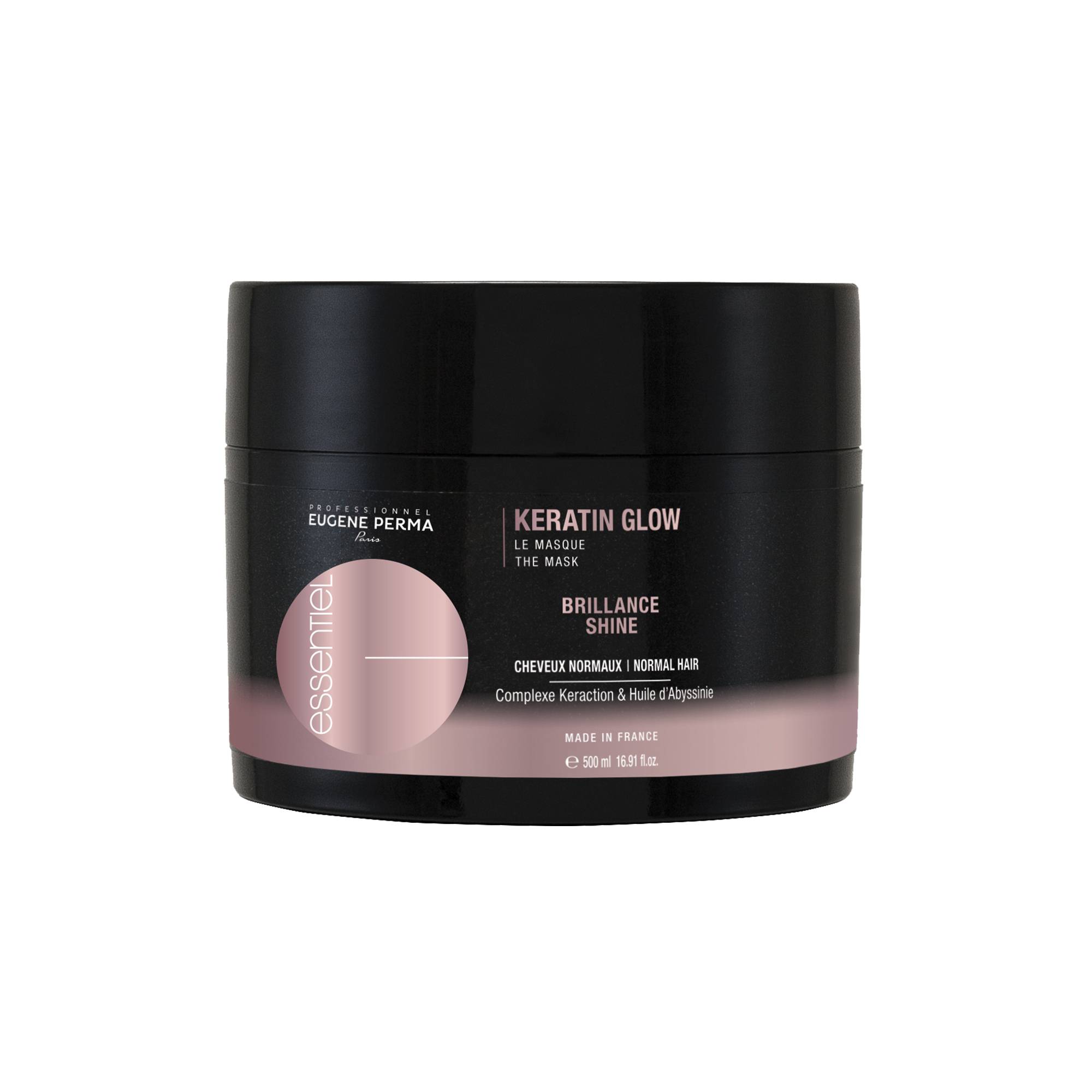 Masque réparation brillance Keratin Glow Essentiel de la marque Eugène Perma Contenance 500ml - 1