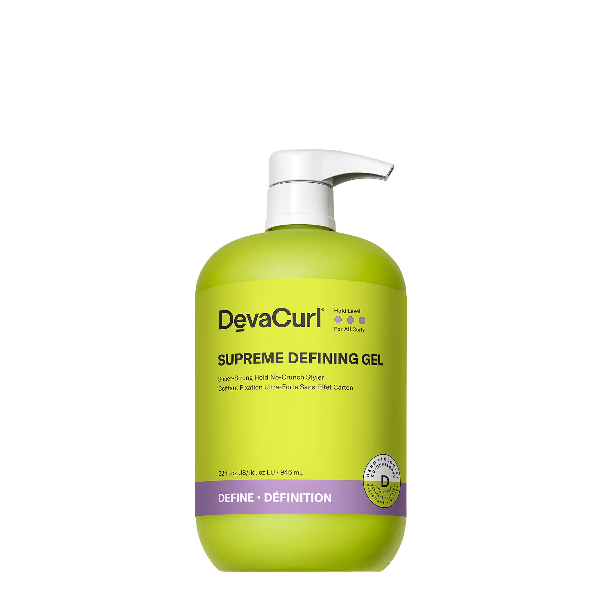 Coiffant fixation ultra-forte Supreme Defining Gel de la marque DevaCurl Contenance 946ml - 1