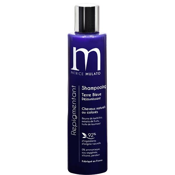 Shampooing Repigmentant déjaunisseur Terre bleue de la marque Mulato Contenance 200ml - 1