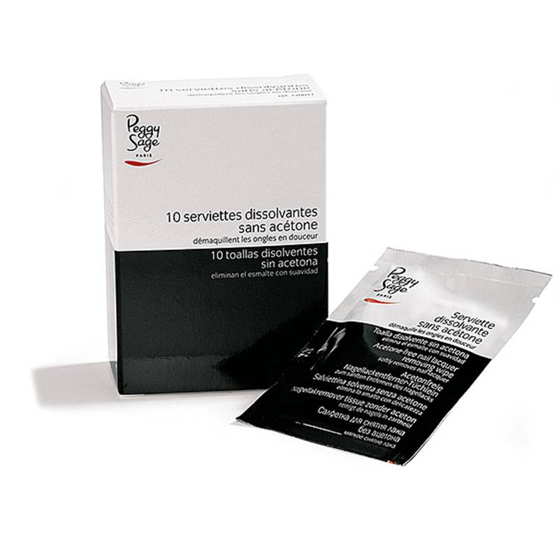 Serviettes disolvantes sans acétone x10 de la marque Peggy Sage - 1
