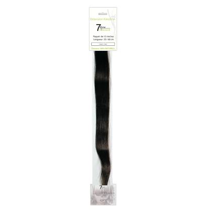 Mèches extensions naturelles Chatain foncé x10 de la marque 7e ÉLÉMENT - 1