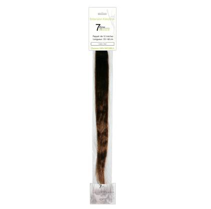 Mèches extensions naturelles Chatain marron x10 de la marque 7e ÉLÉMENT - 1