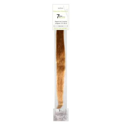Mèches extensions naturelles Blond clair cuivré x10 de la marque 7e ÉLÉMENT - 1