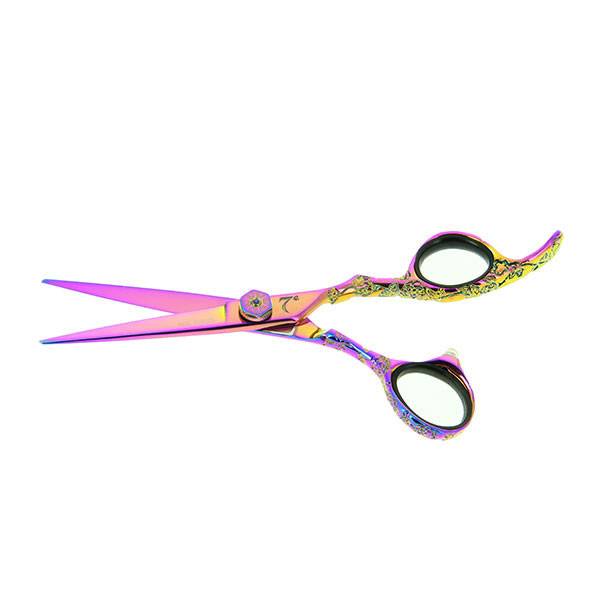 Ciseaux de coupe offset Rainbow chromé 5.5 de la marque 7e ÉLÉMENT - 1