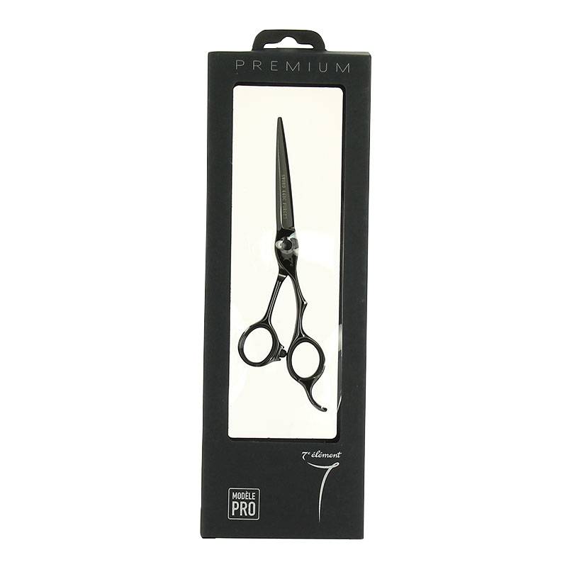 Ciseaux de coupe noir chromé lames 3D taille 5.75 de la marque 7e ÉLÉMENT - 1