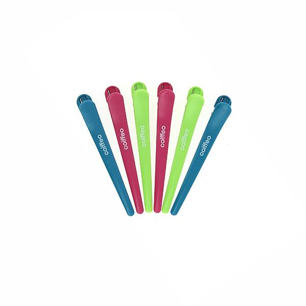 Pinces de séparation 12cm x6 Fluo rose, bleu & vert de la marque Coiffeo - 1