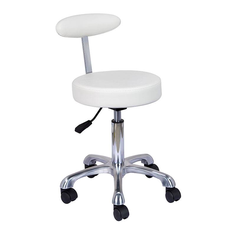Tabouret à roulettes avec dossier Blanc de la marque Estheo - 1