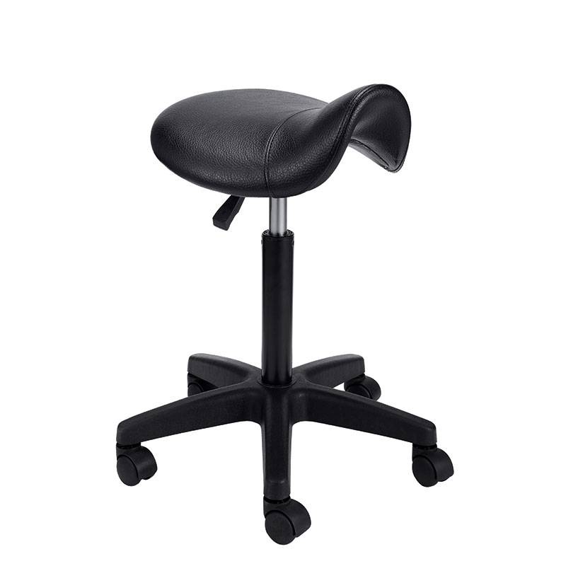 Tabouret de coupe noir Pégase avec assise selle ergonomique de la marque Coiffeo - 1