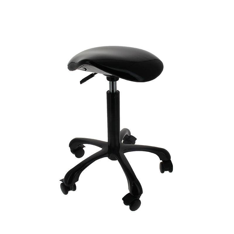 Tabouret de coupe noir avec assise selle ergonomique