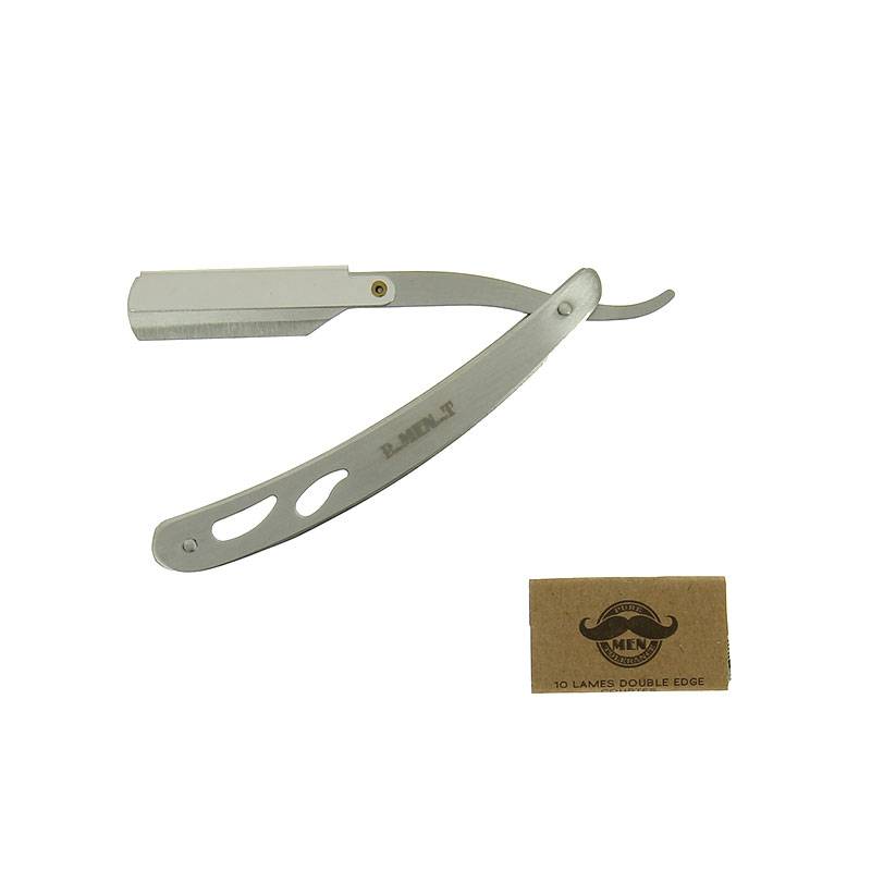 Rasoir à lame interchangeable Aluminium Silver + 10 lames double edge courtes de la marque Pure Men Tolerance - 1
