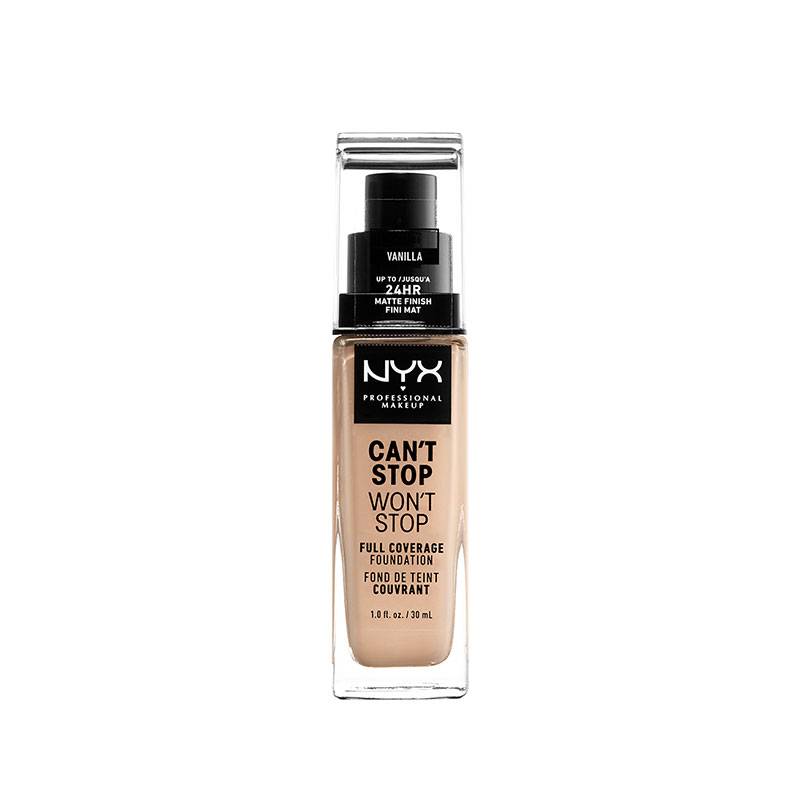 Fond de teint liquide Can't stop won't stop Vanilla de la marque NYX Professional Makeup Contenance 30ml - 1