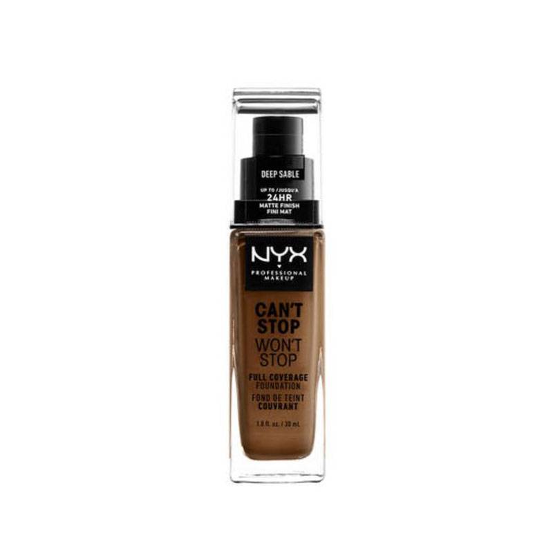 Fond de teint liquide Can't stop won't stop Deep sable de la marque NYX Professional Makeup Contenance 30ml - 1