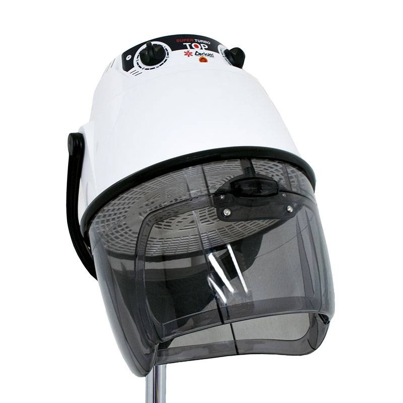 Casque sèche-cheveux professionnel Super top 1 vitesse sur pied blanc de la marque Ceriotti - 1