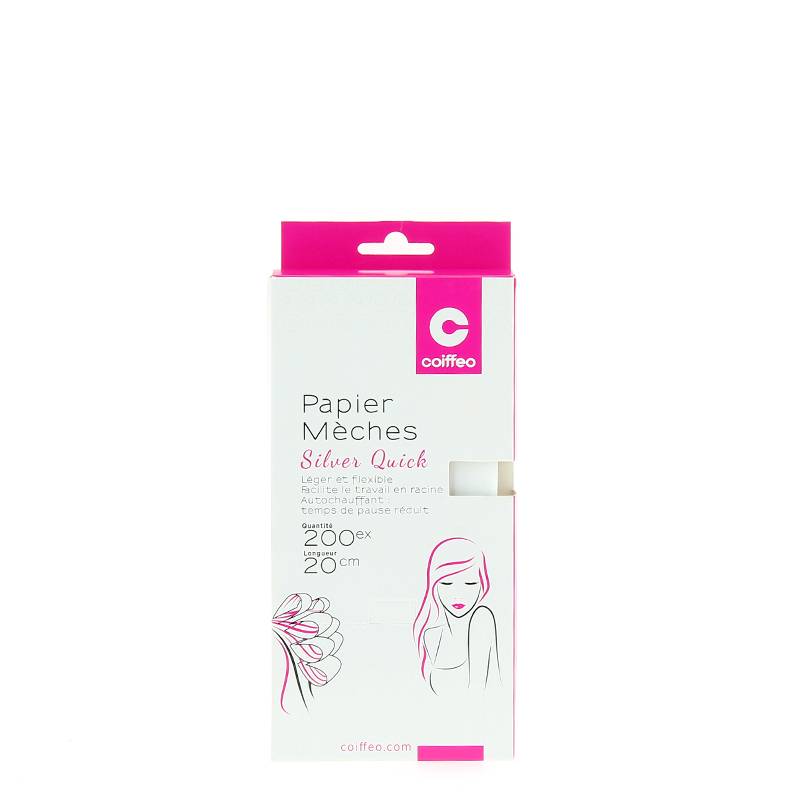 Papier mèches auto-chauffant 20x9.5cm Silver Quick x200 de la marque Coiffeo - 1
